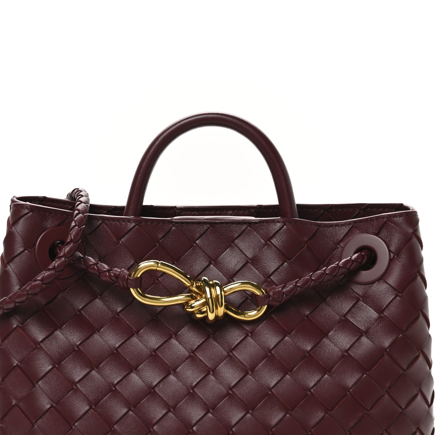 Nappa Intrecciato Small Andiamo Shoulder Bag Barolo