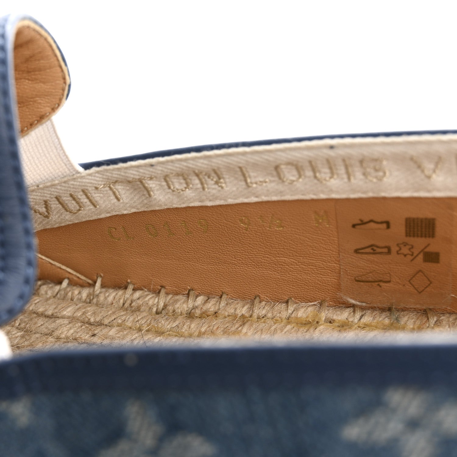 Monogram Denim Mens Bidart Espadrilles 9.5 Blue