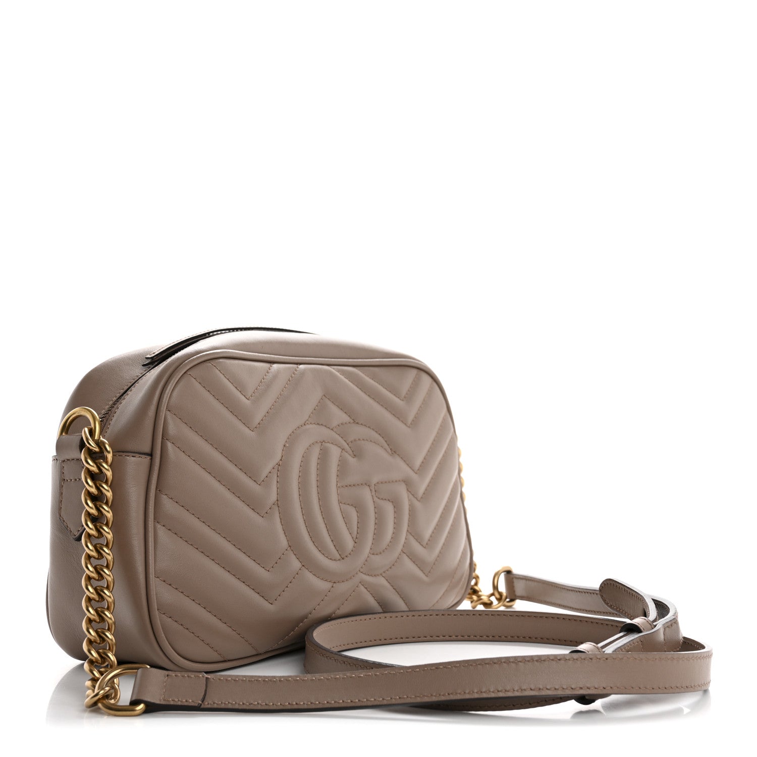 Calfskin Matelasse Small GG Marmont Chain Shoulder Bag Porcelain Rose