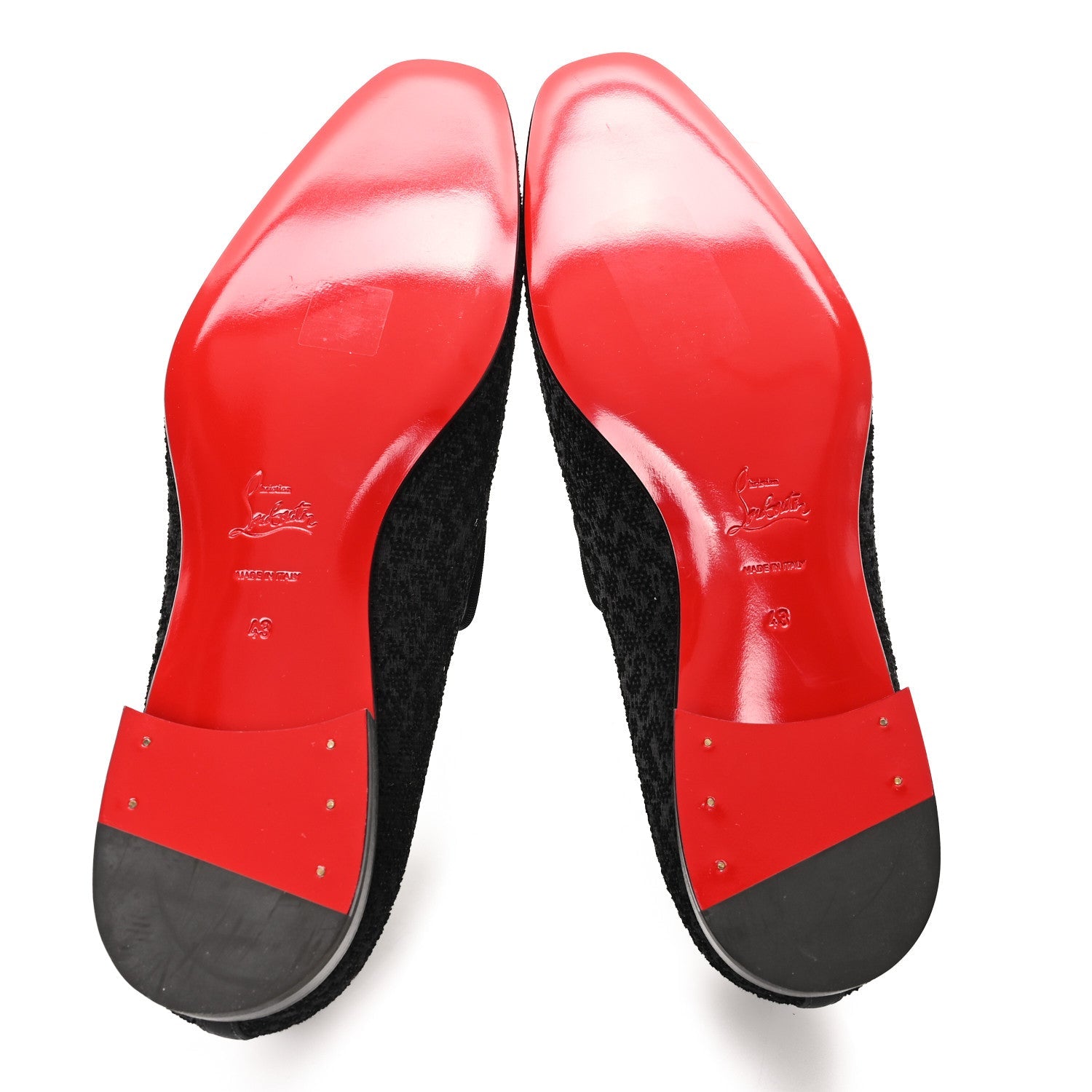 Embroidered Mens Flat Loafer 43 Black