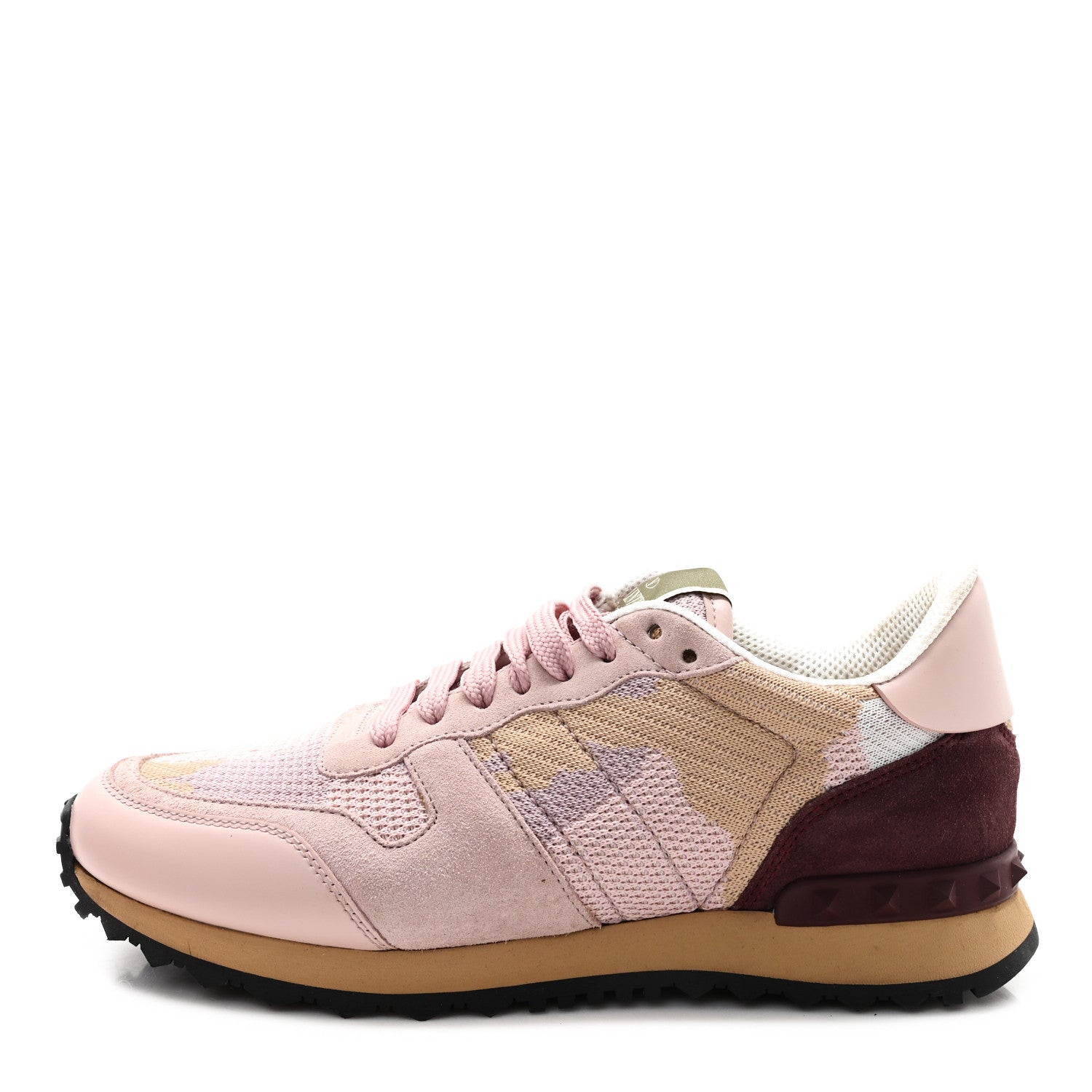 Mesh Fabric Suede Camouflage Womens Rockrunner Sneakers 37.5 Multicolor