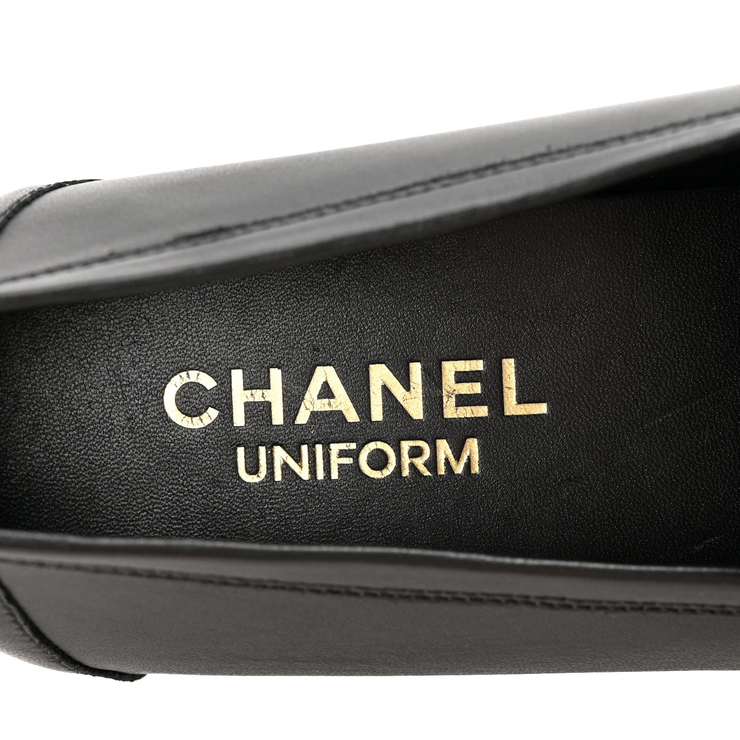 Lambskin Mens Stitched CC Loafers 42 Black