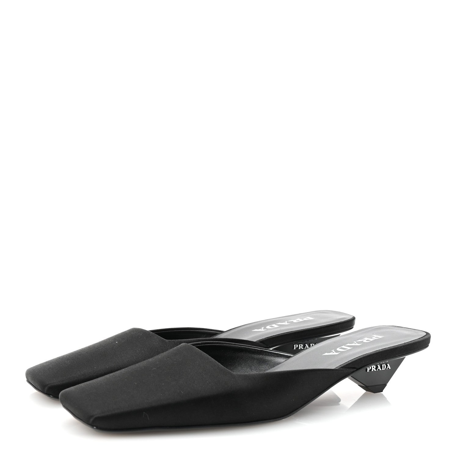 Satin Modellerie Mules 38.5 Black