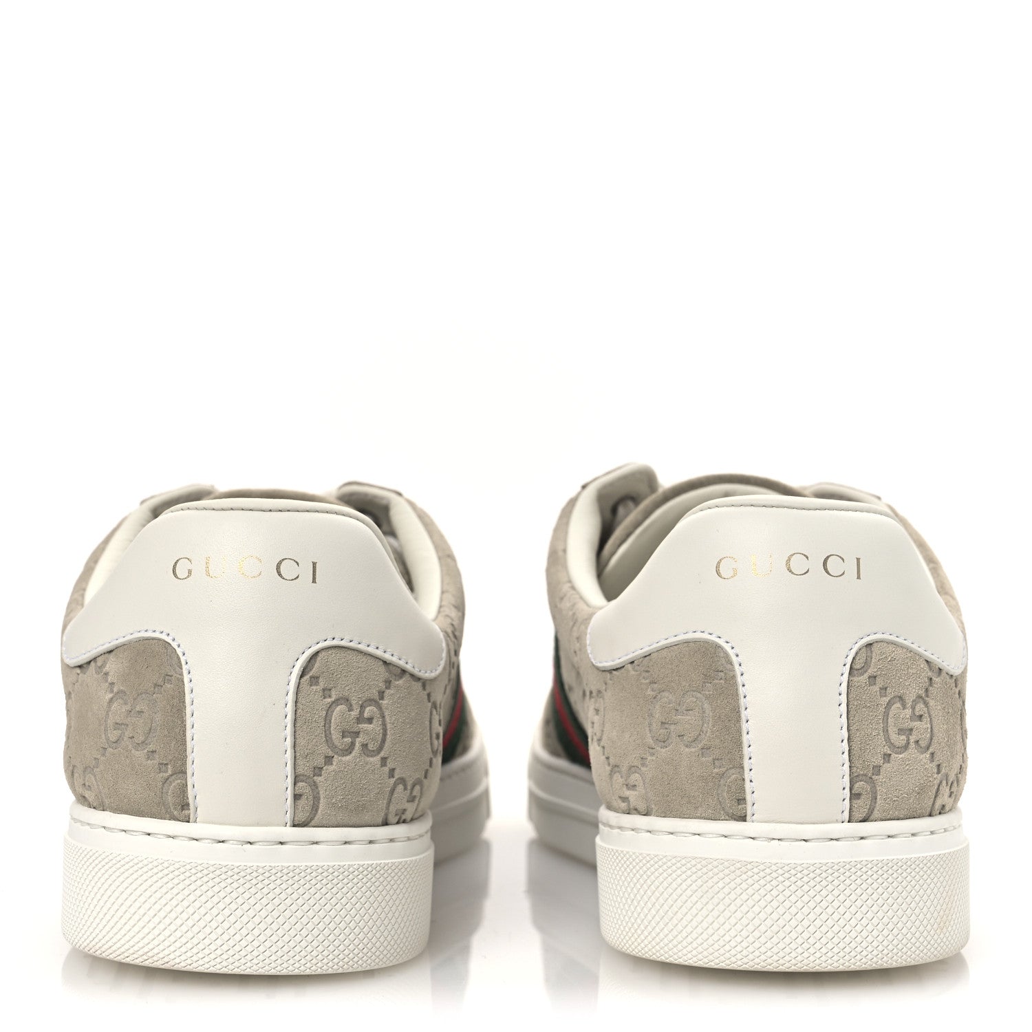 Suede GG Monogram Web Mens Ace Sneakers 8.5 Oatmeal