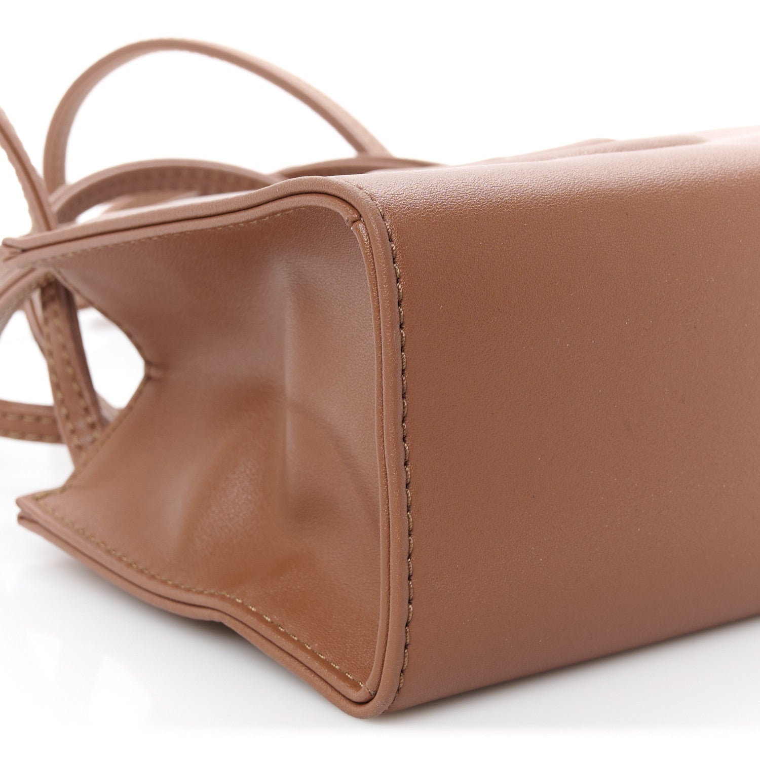 Vegan Leather Small Shopping Bag Tan