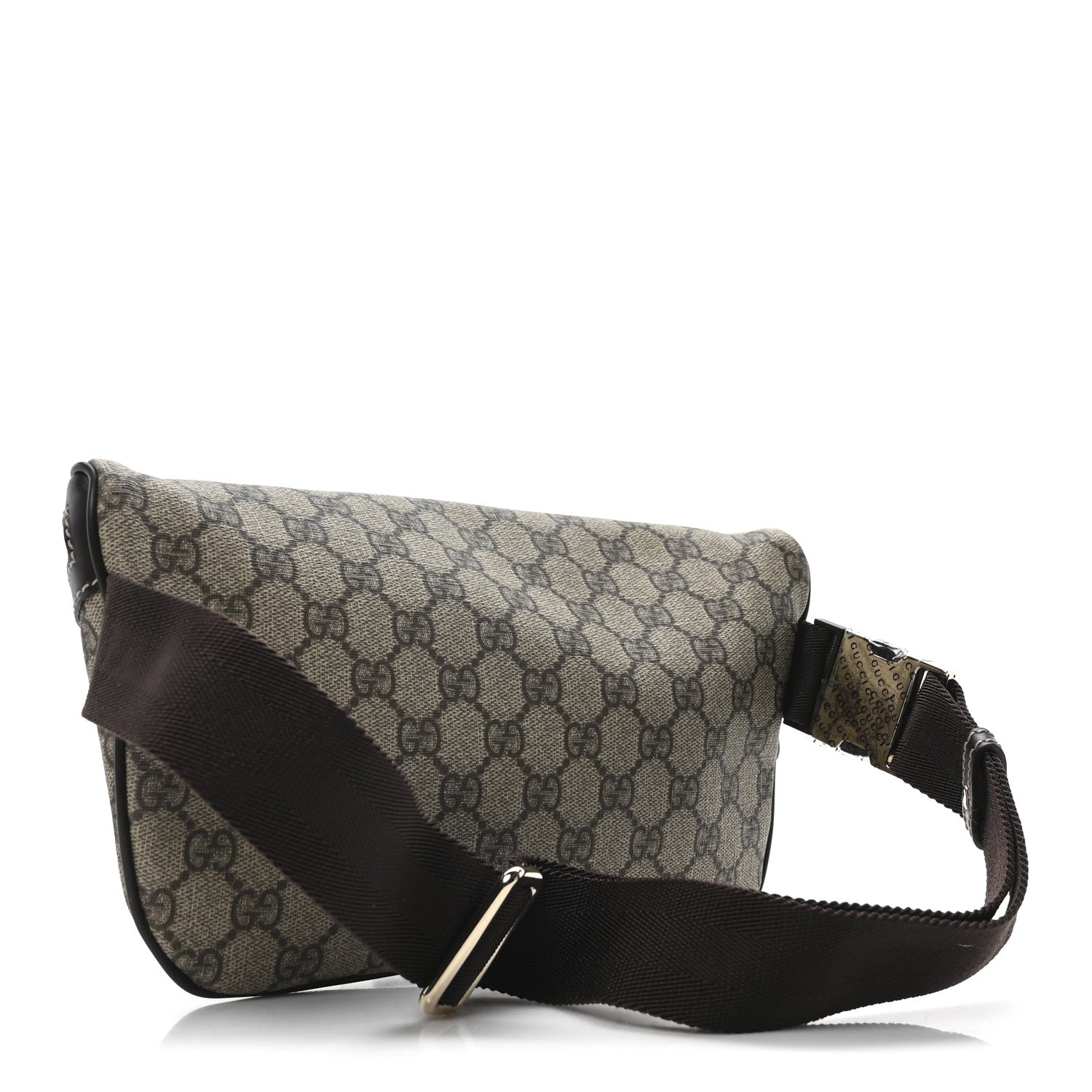 GG Supreme Monogram Belt Bag Dark Brown