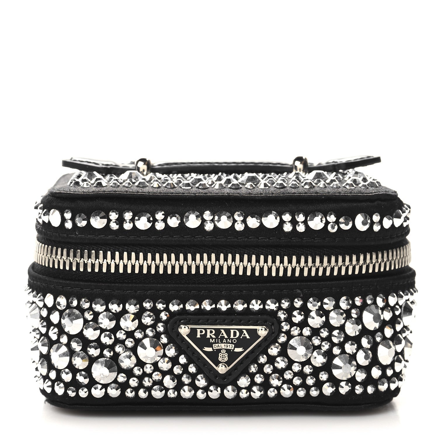 Satin Crystal Degrade Jewelry Beauty Case Metal