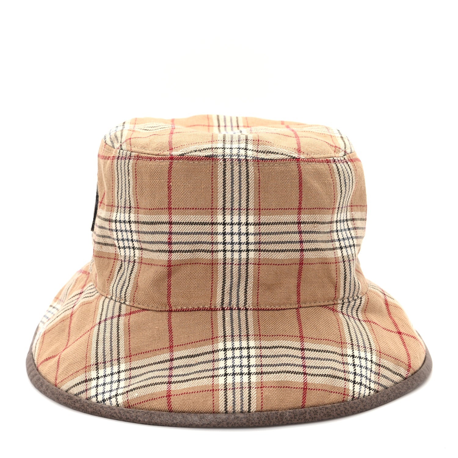 Monogram Plaid Bob Double Back Reversible Bucket Hat L Beige