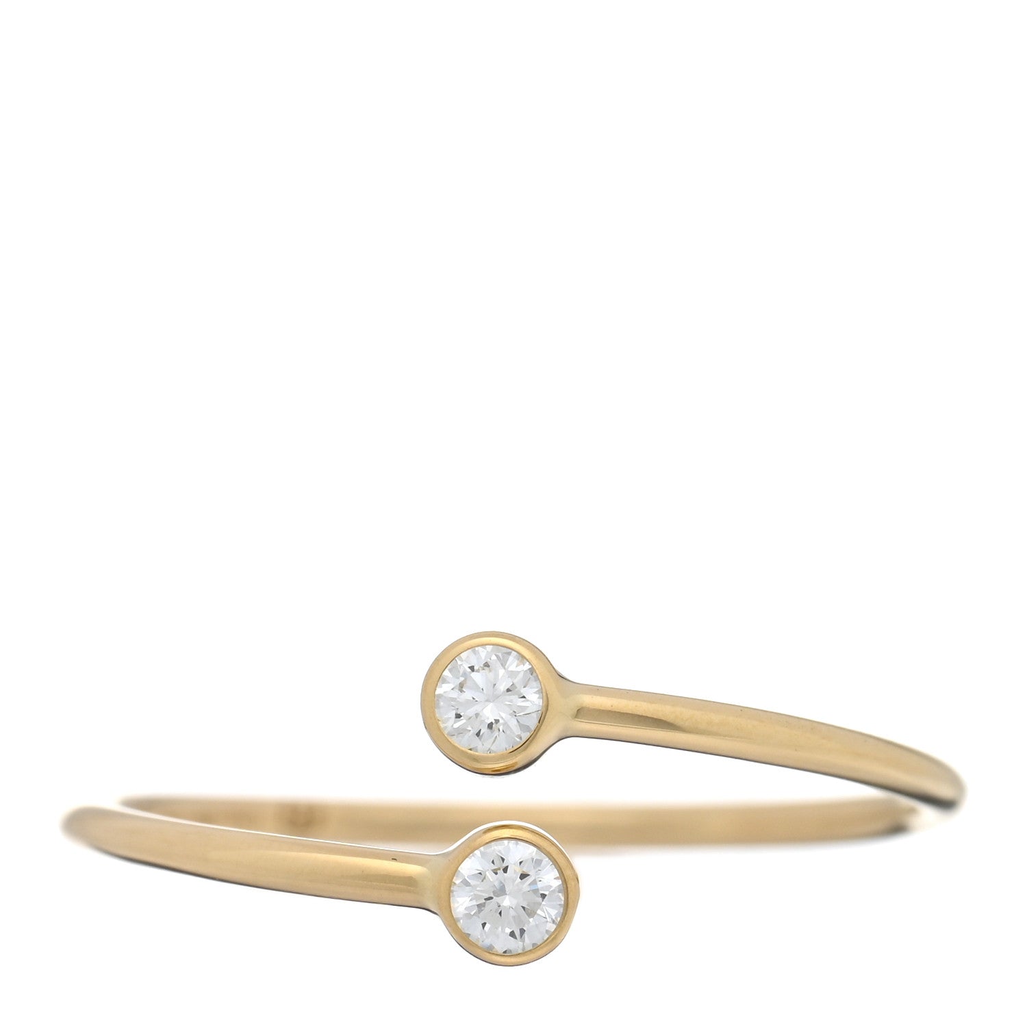 18K Yellow Gold Diamond Elsa Peretti Hoop Ring 53 6.25