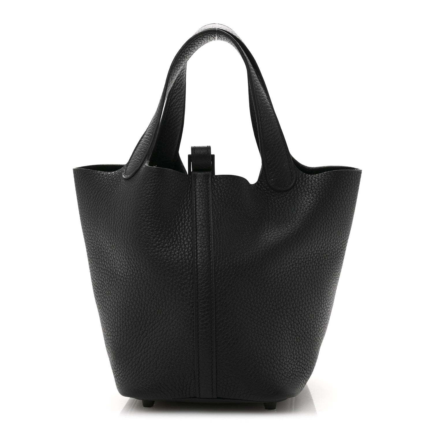 Taurillon Clemence Monochrome Picotin Lock 18 PM Black