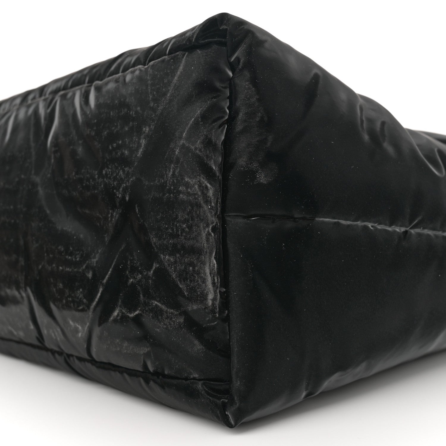 Silktech Canvas Wide Puffer Tote Black