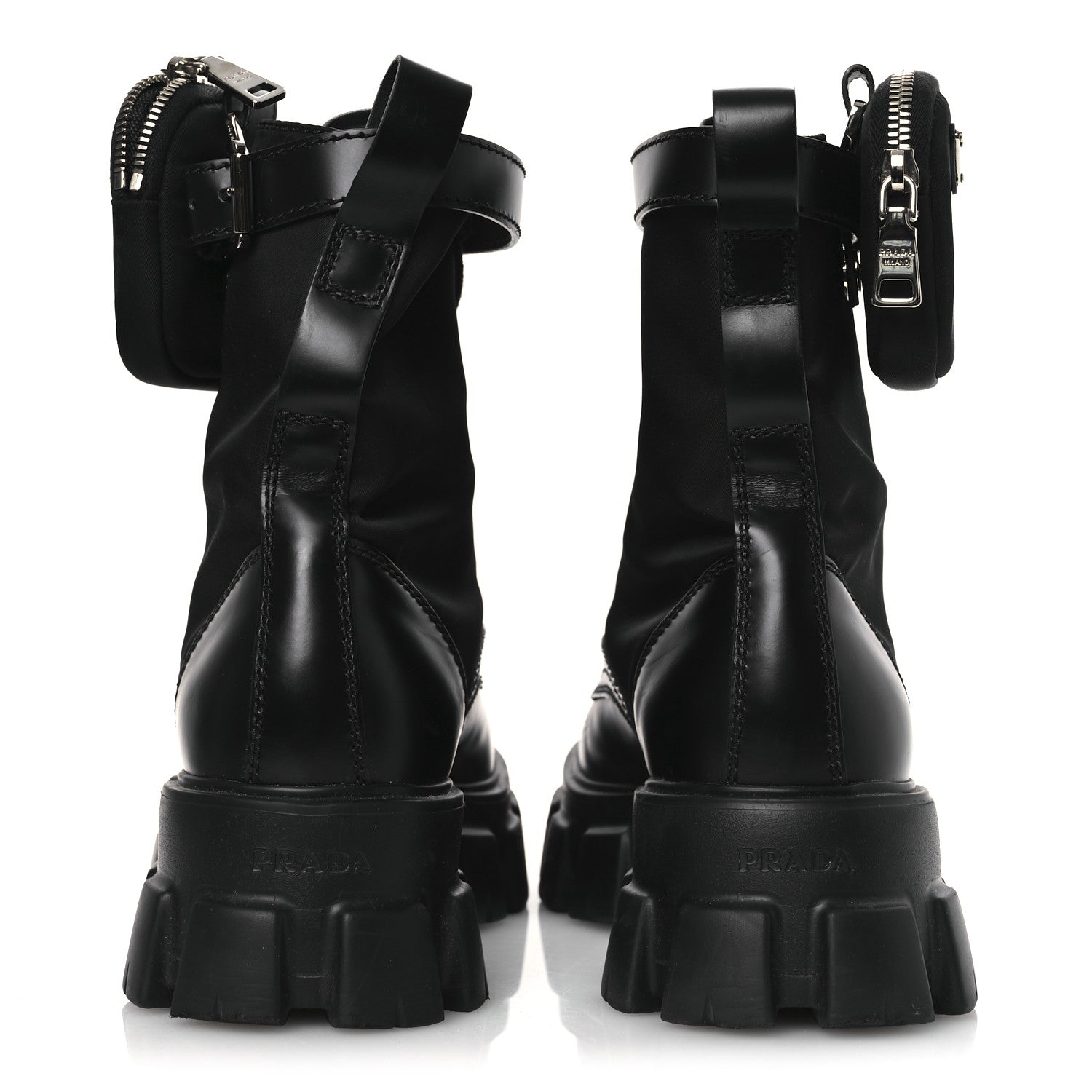 Spazzolato Rois Nylon Metal Triangle Logo Mens Monolith Pouch Pocket 55mm Boots 7.5 Black