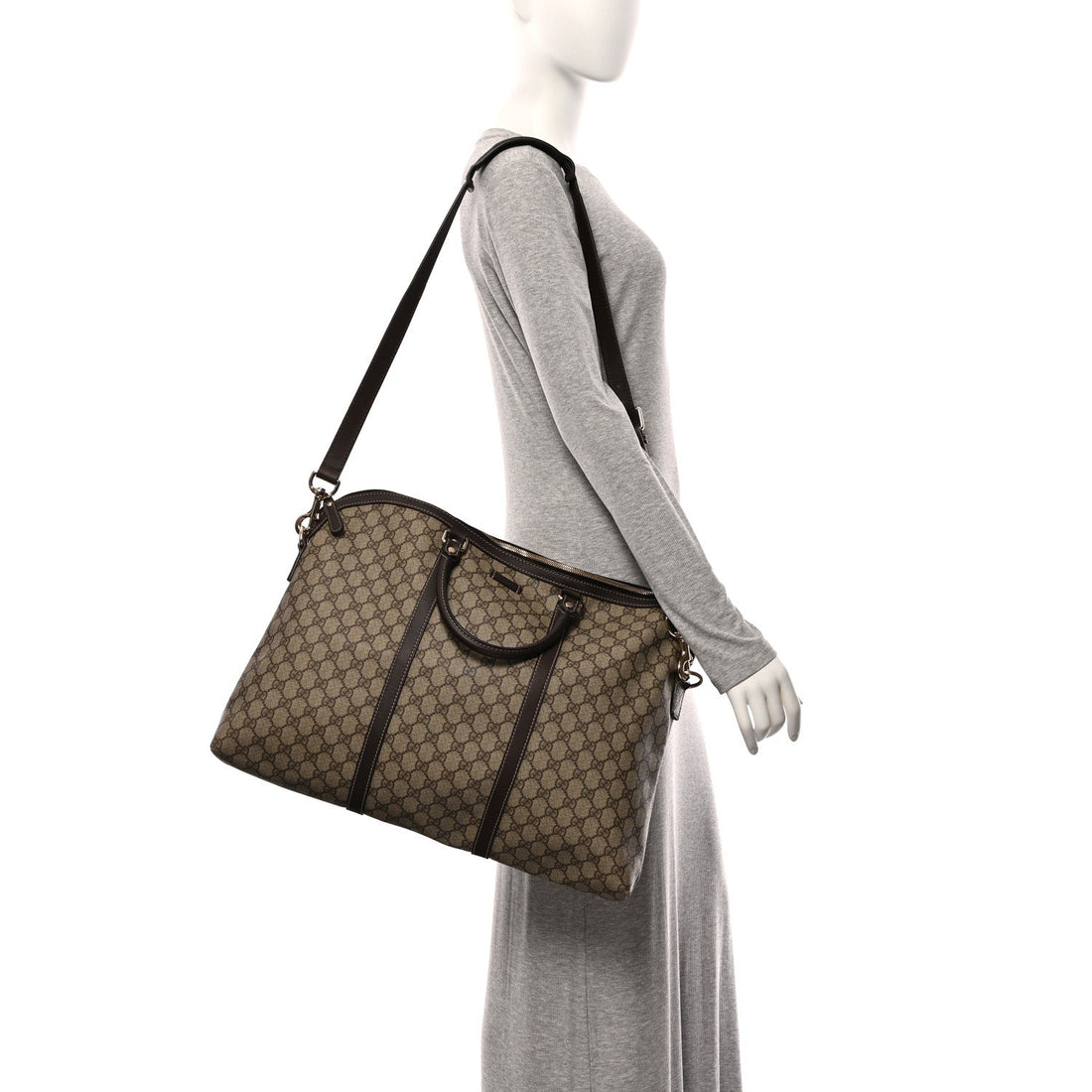 GG Plus Monogram Travel Bag Dark Brown