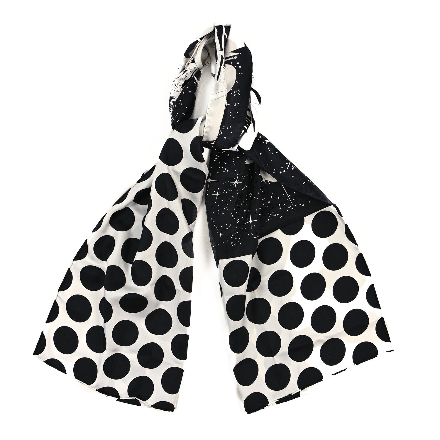 Silk Space Derby Muffler Black White