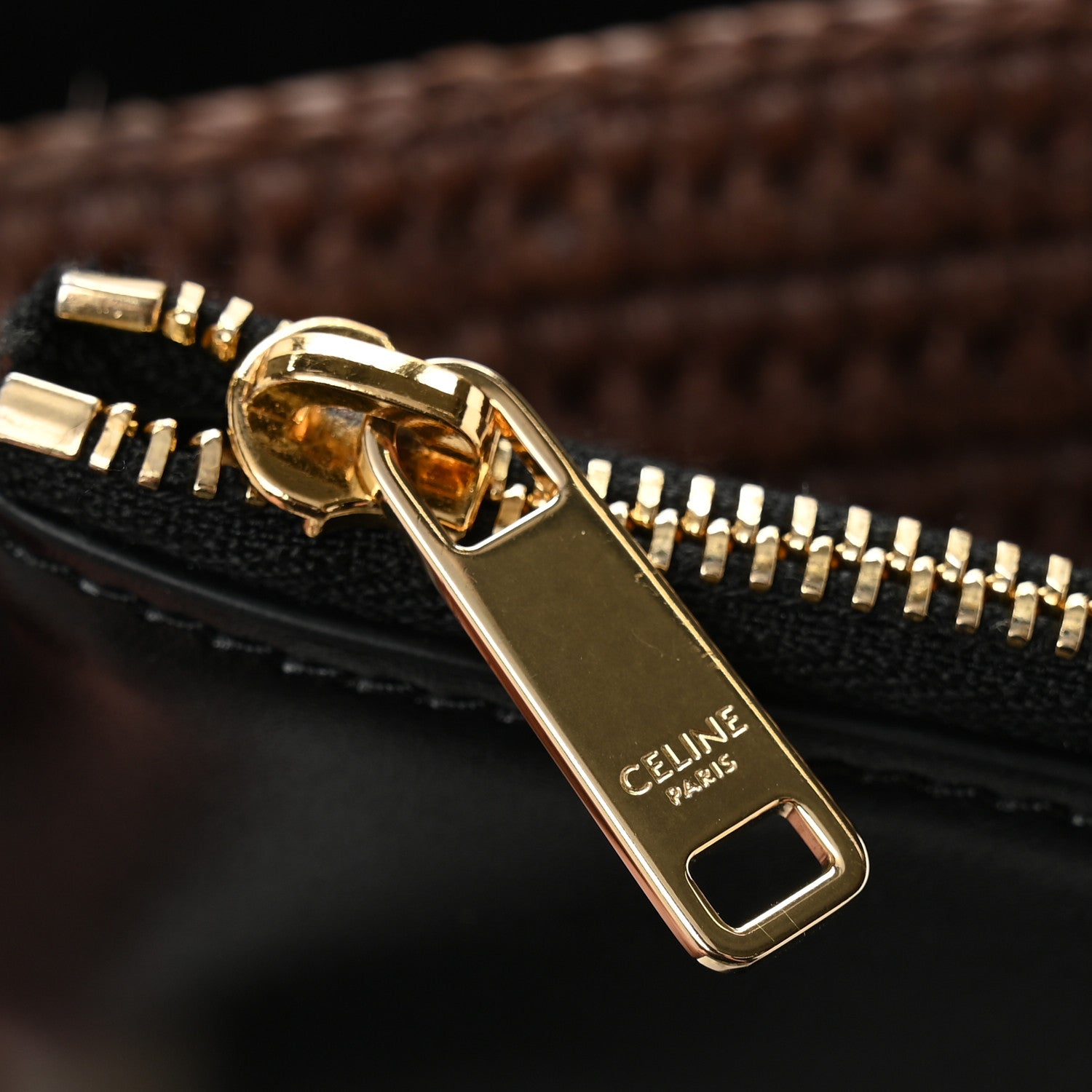 Raffia Striped Calfskin Triomphe Couffin Panier Black Brown