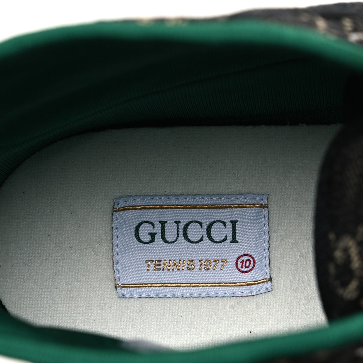 New Denim GG Monogram Web Mens 1977 Tennis High Top Sneakers 10 Black Ivory