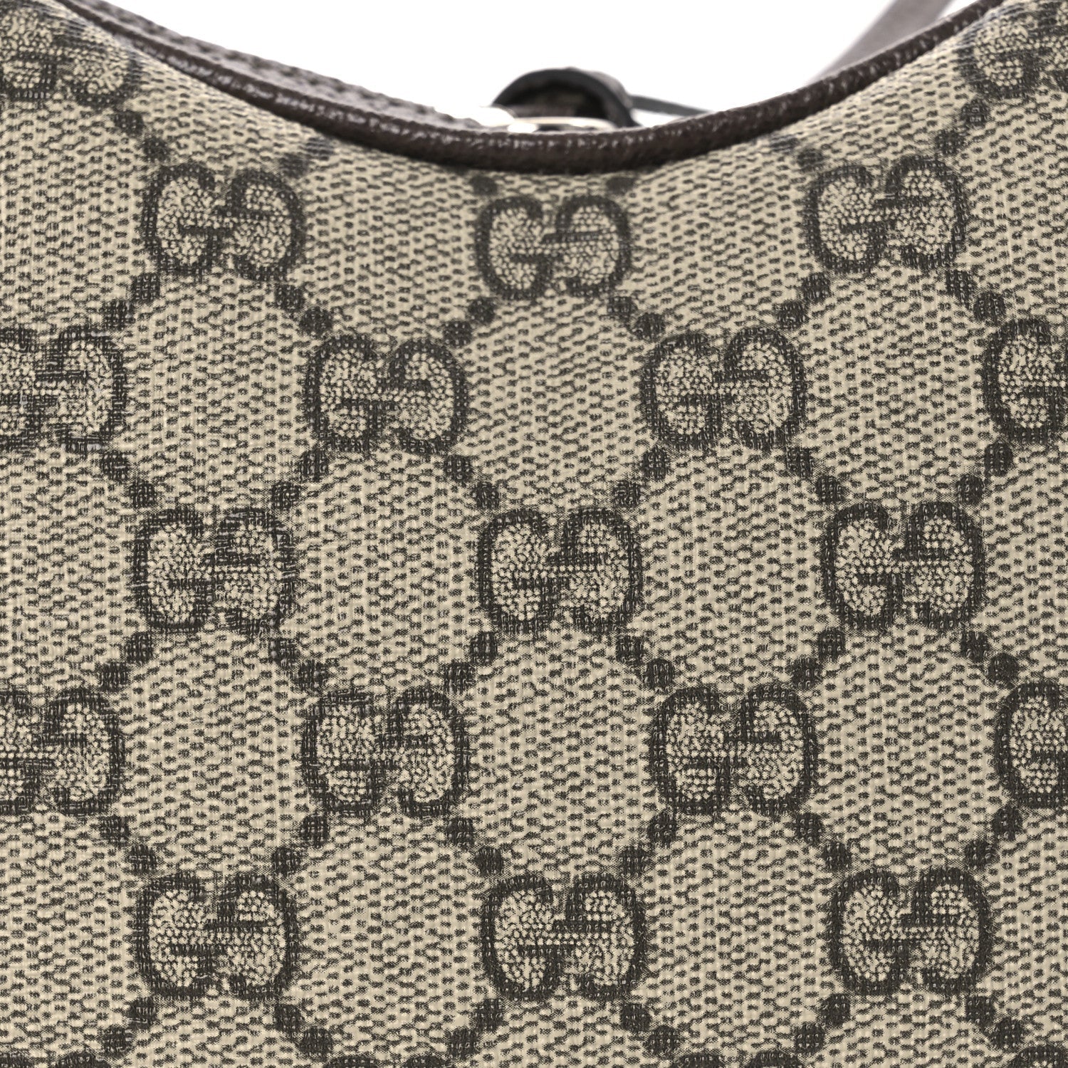 GG Supreme Monogram Textured Dollar Calfskin Web Mini Attache Bag Beige Ebony New Acero