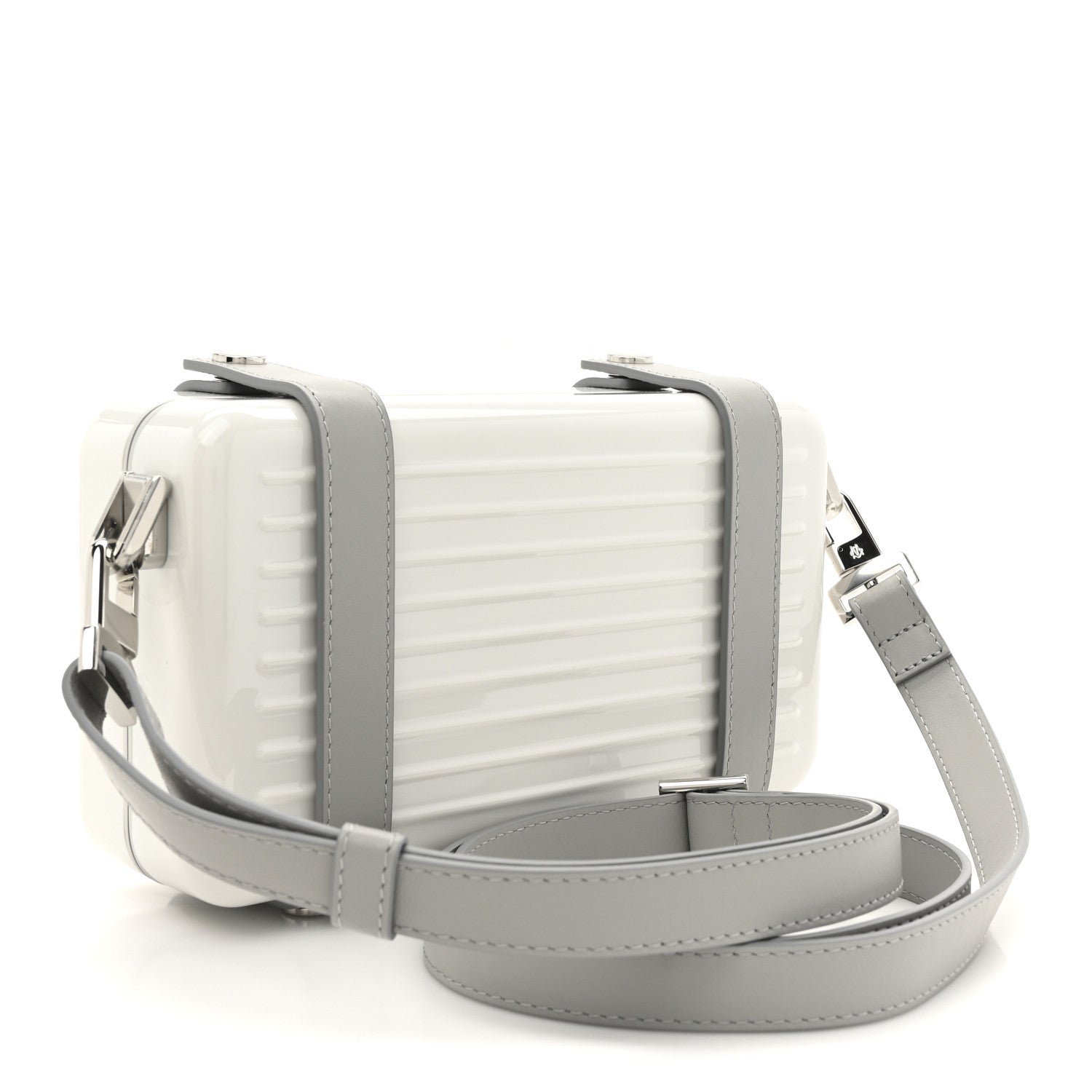 Gloss Polycarbonate Personal Cross-Body Bag White Grey
