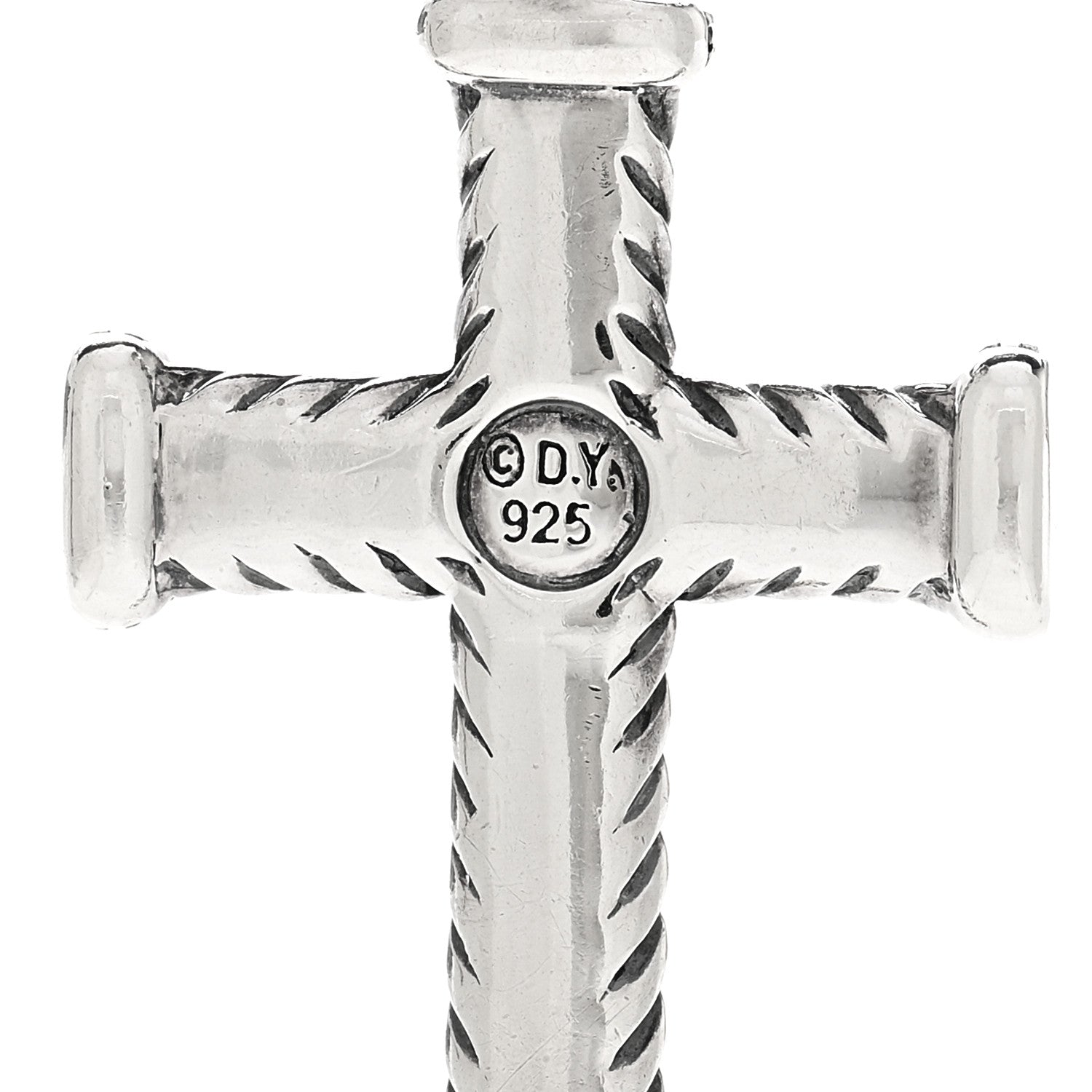 Sterling Silver Black Diamond Mens Chevron Cross Pendant