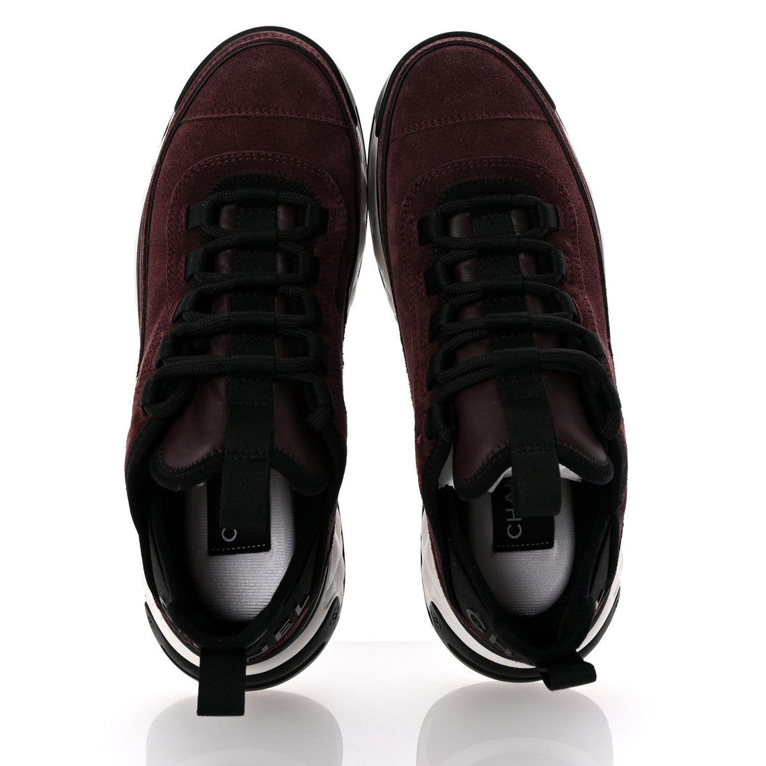 Suede Calfskin Nylon Grosgrain CC Sneakers 37 Dark Purple