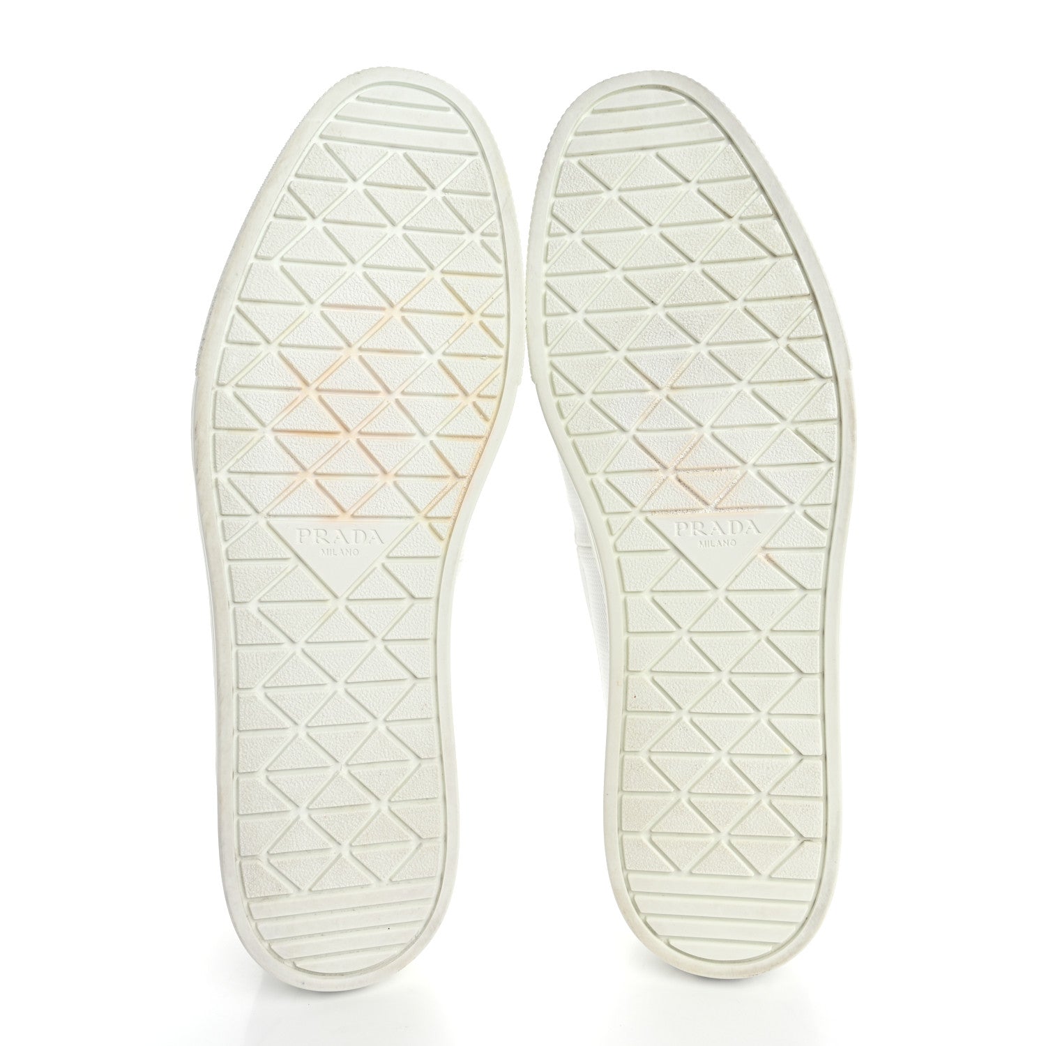 Technical Nylon Triangle Logo Mens Slip On Sneakers 11 White