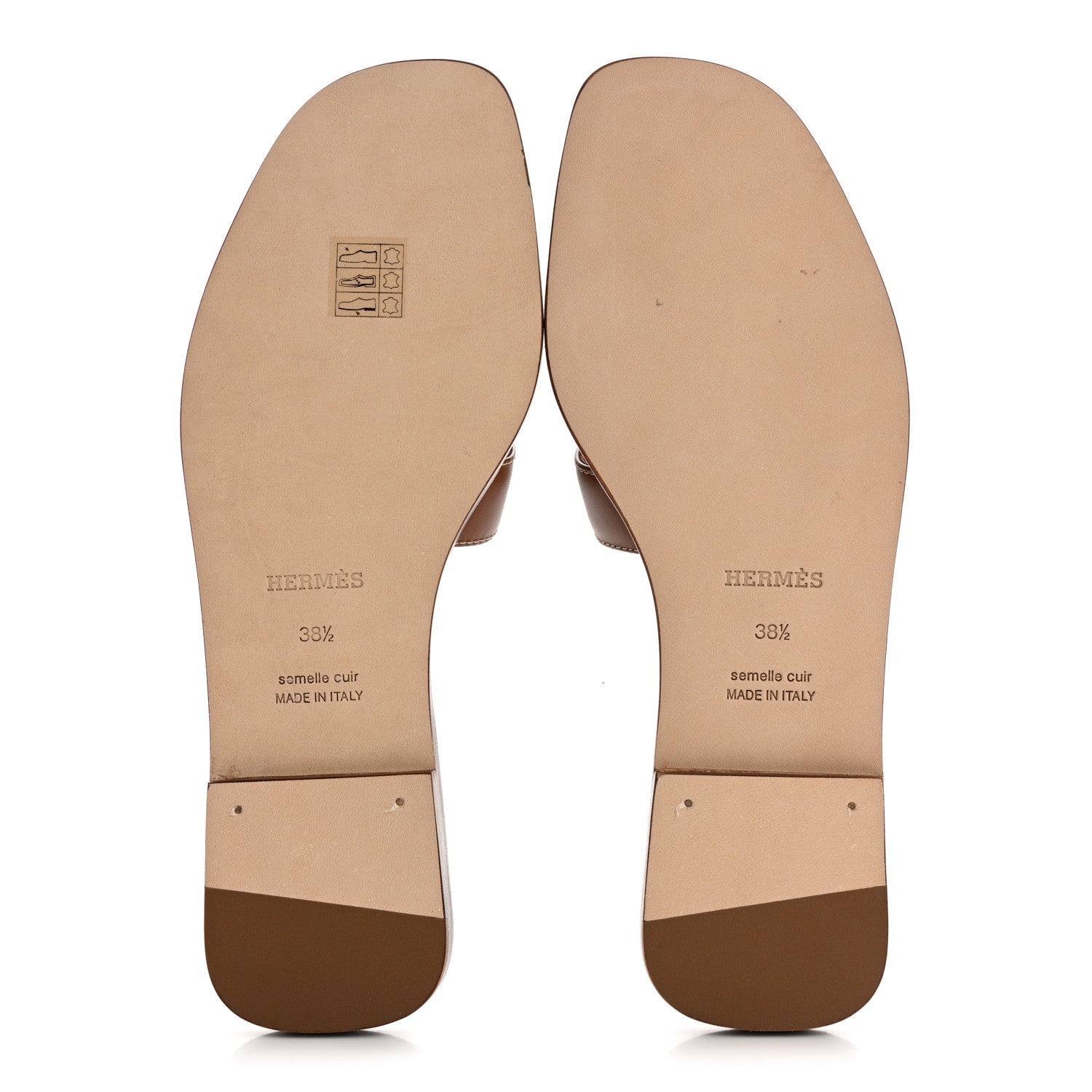 Box Calfskin Oran Sandals 38.5 Gold