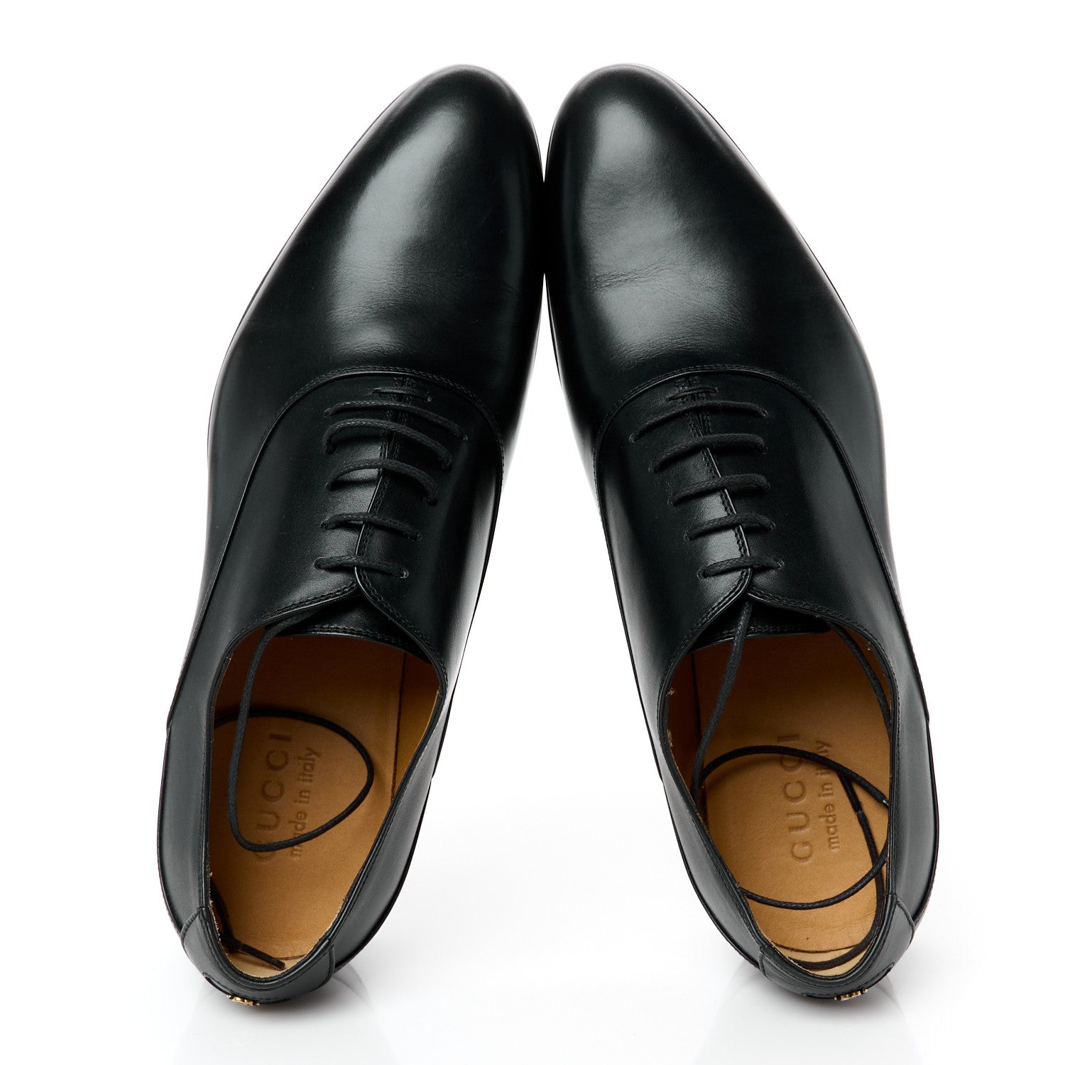 New Waxed Calfskin Mens Oxfords 8.5 Black