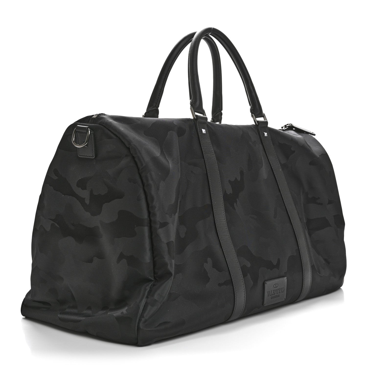 Nylon Camouflage Travel Duffle Black