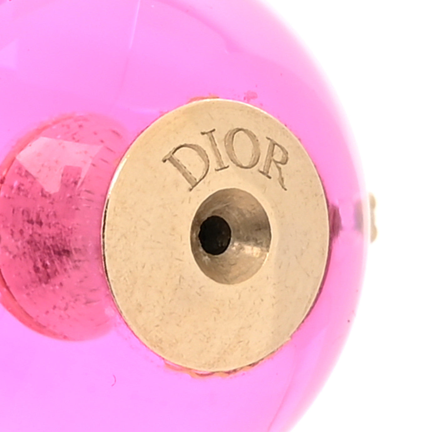 Resin Pearl Dior Tribales Earrings Gold White Transparent Rani Pink