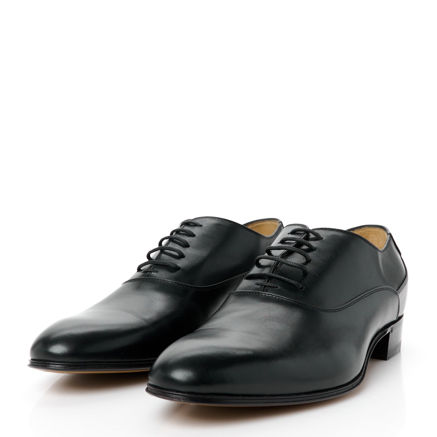 New Waxed Calfskin Mens Oxfords 8.5 Black