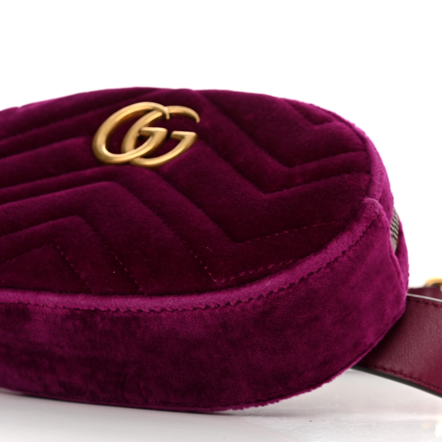 Velvet Matelasse GG Marmont Belt Bag 85 34 Fuchsia Violet Cyclamen