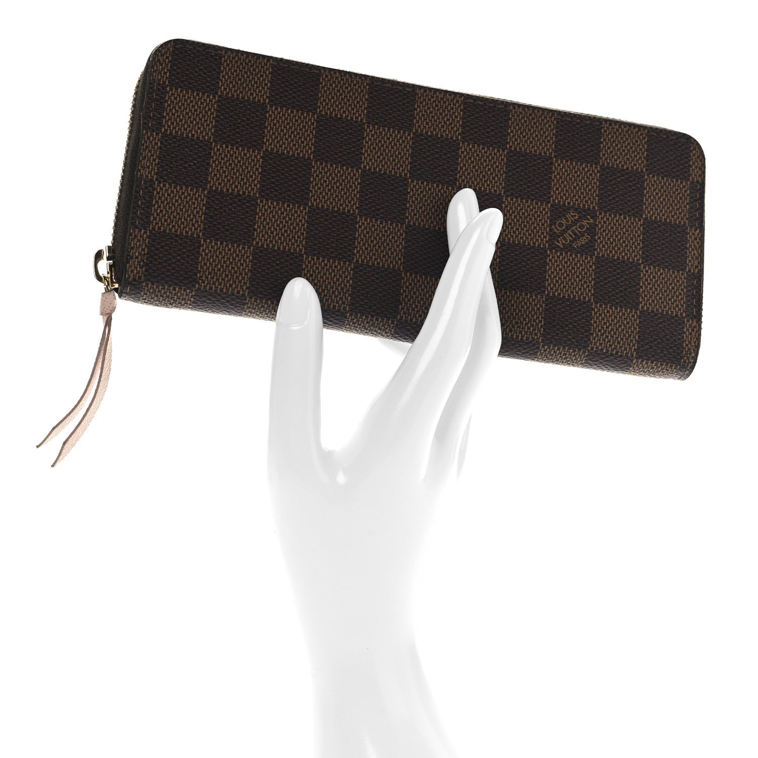 Damier Ebene Clemence Wallet Rose Ballerine