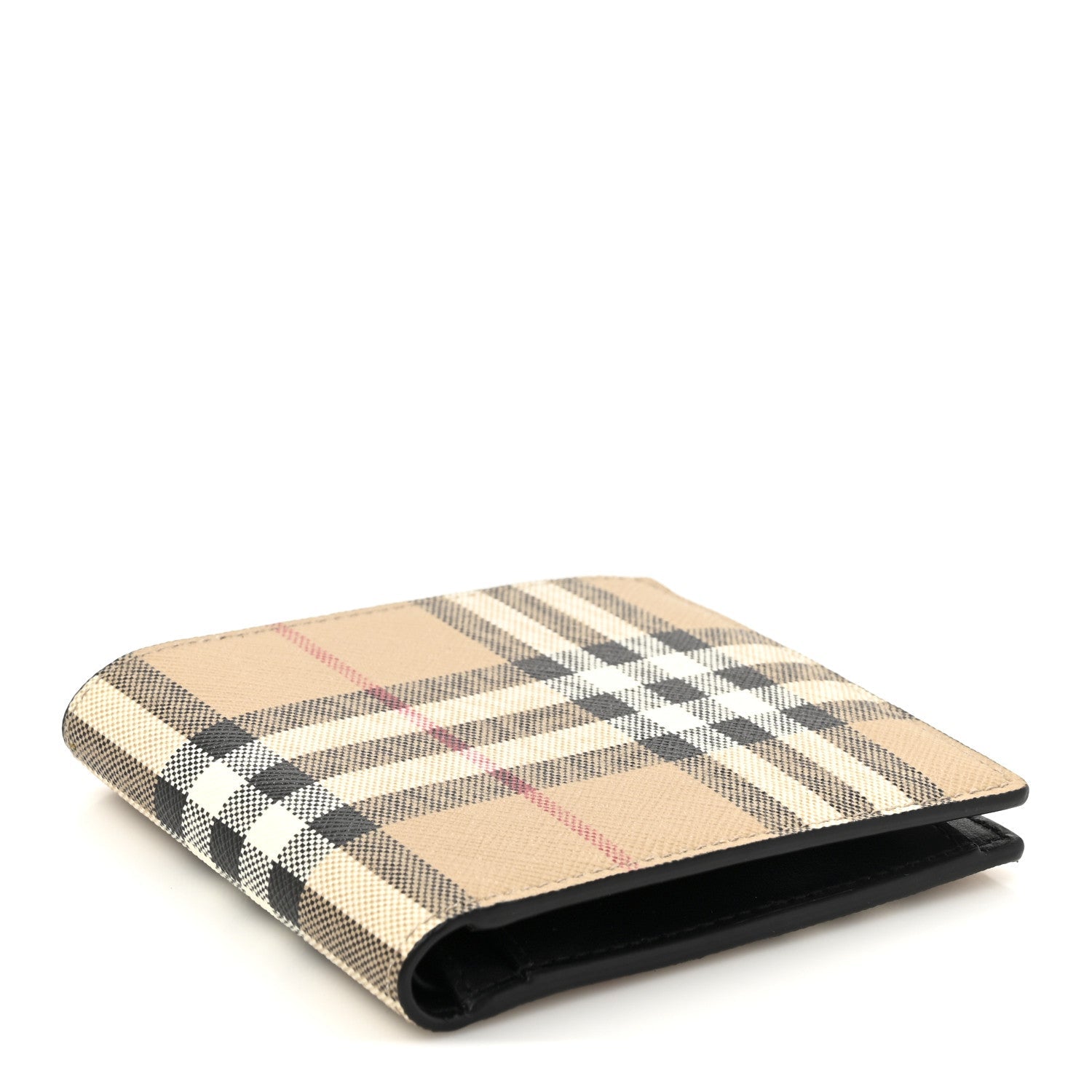 E-Canvas Vintage Check Bi-Fold Wallet Archive Beige