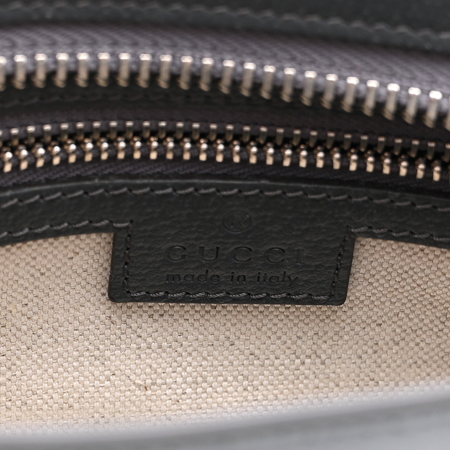 GG Supreme Monogram Textured Dollar Calfskin Web Small Ophidia Shoulder Bag  Grey Black Graphite Grey