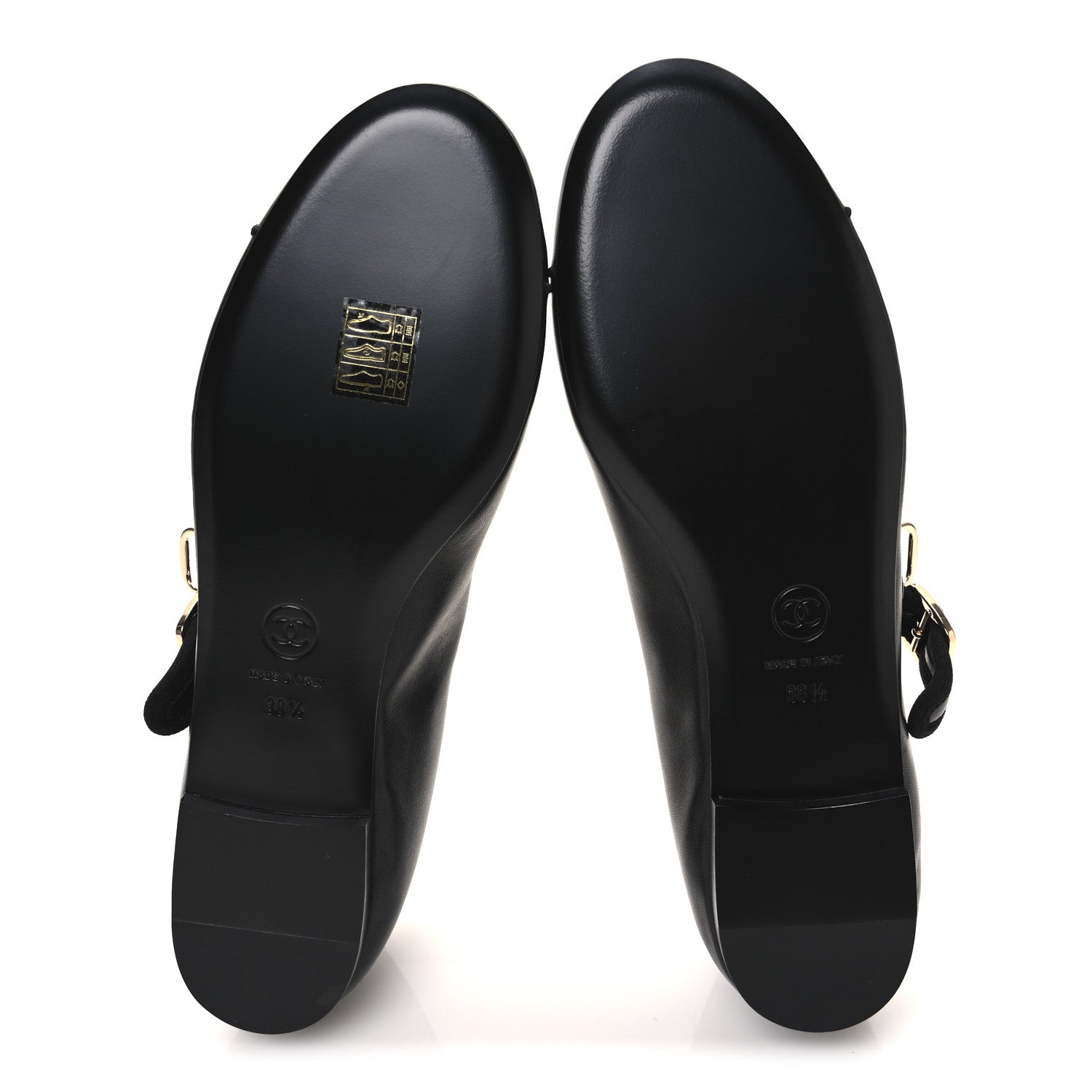 Lambskin Mary Jane Flats 38.5 Black