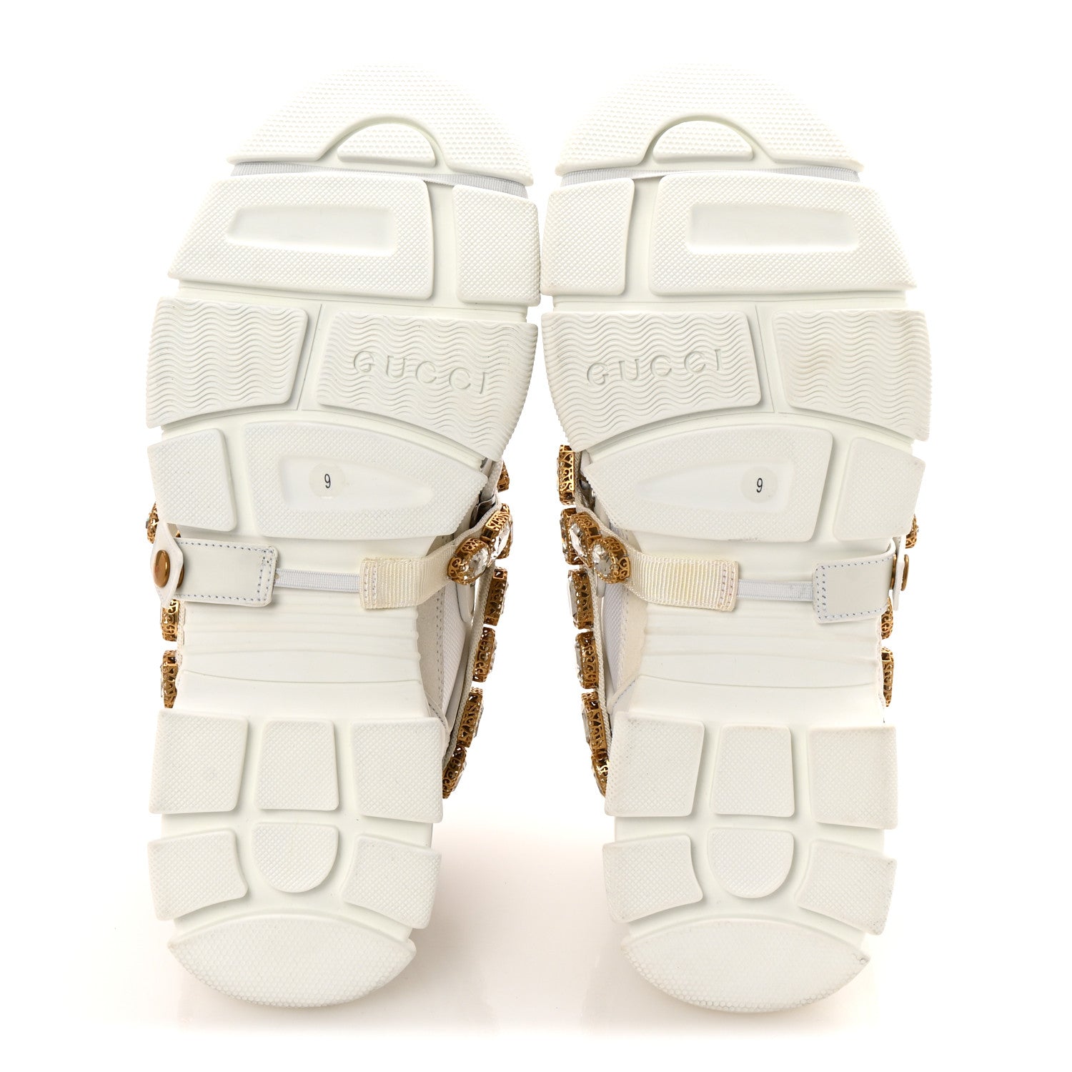 X SEGA Mesh Calfskin Suede Removable Crystals Mens Flashtrek Sneakers 9 Great White