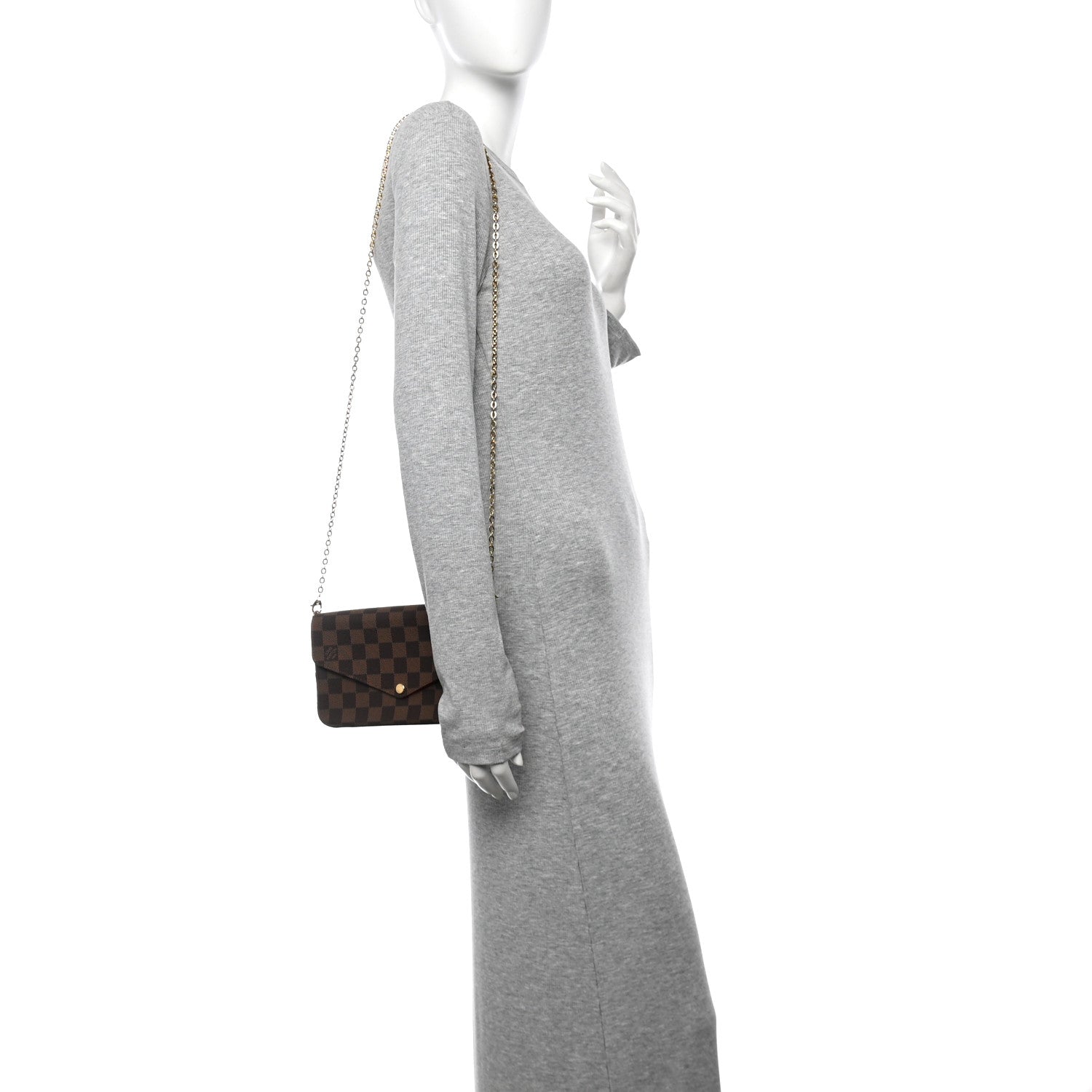 Damier Ebene Pochette Felicie Chain Wallet