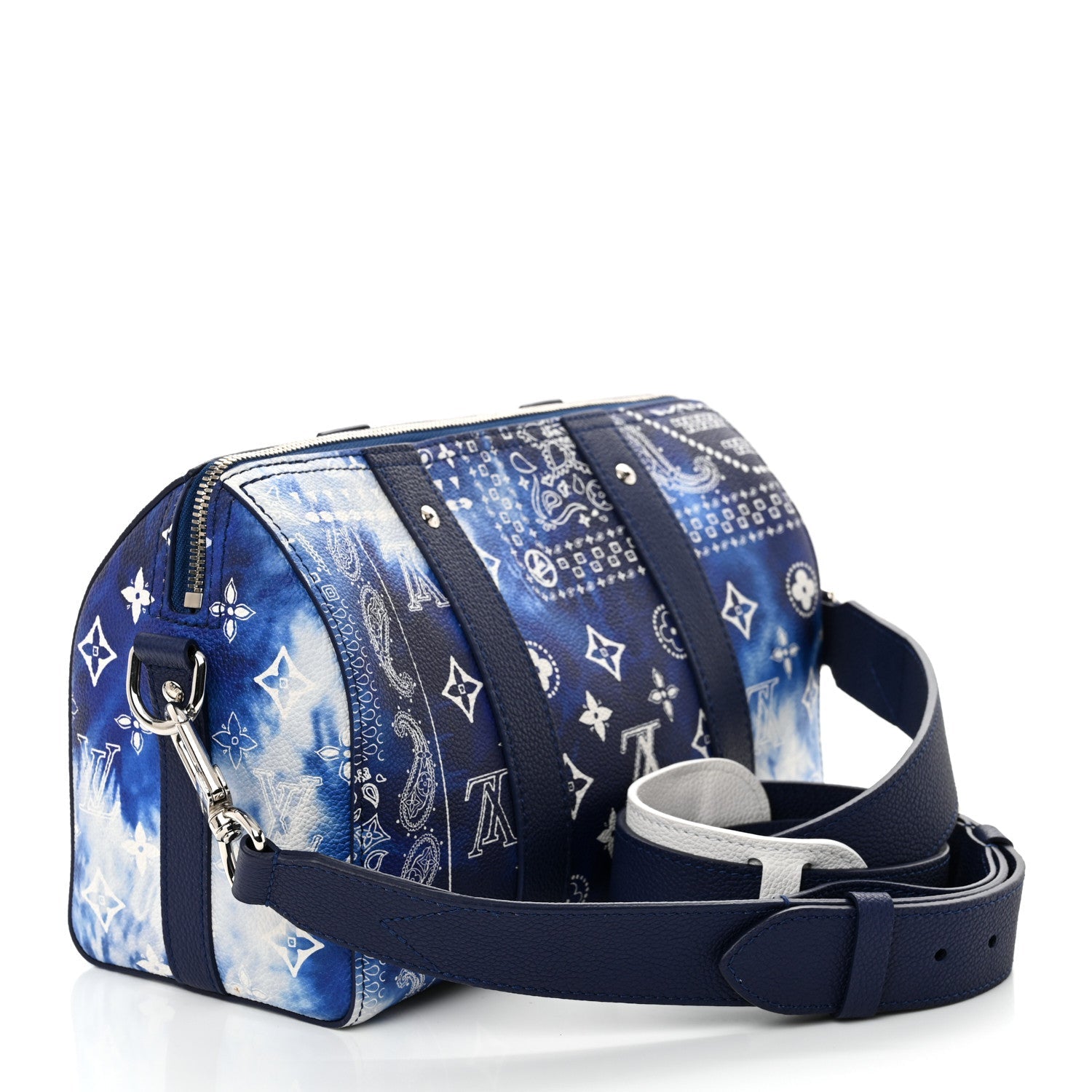 Cowhide Monogram Bandana City Keepall Blue