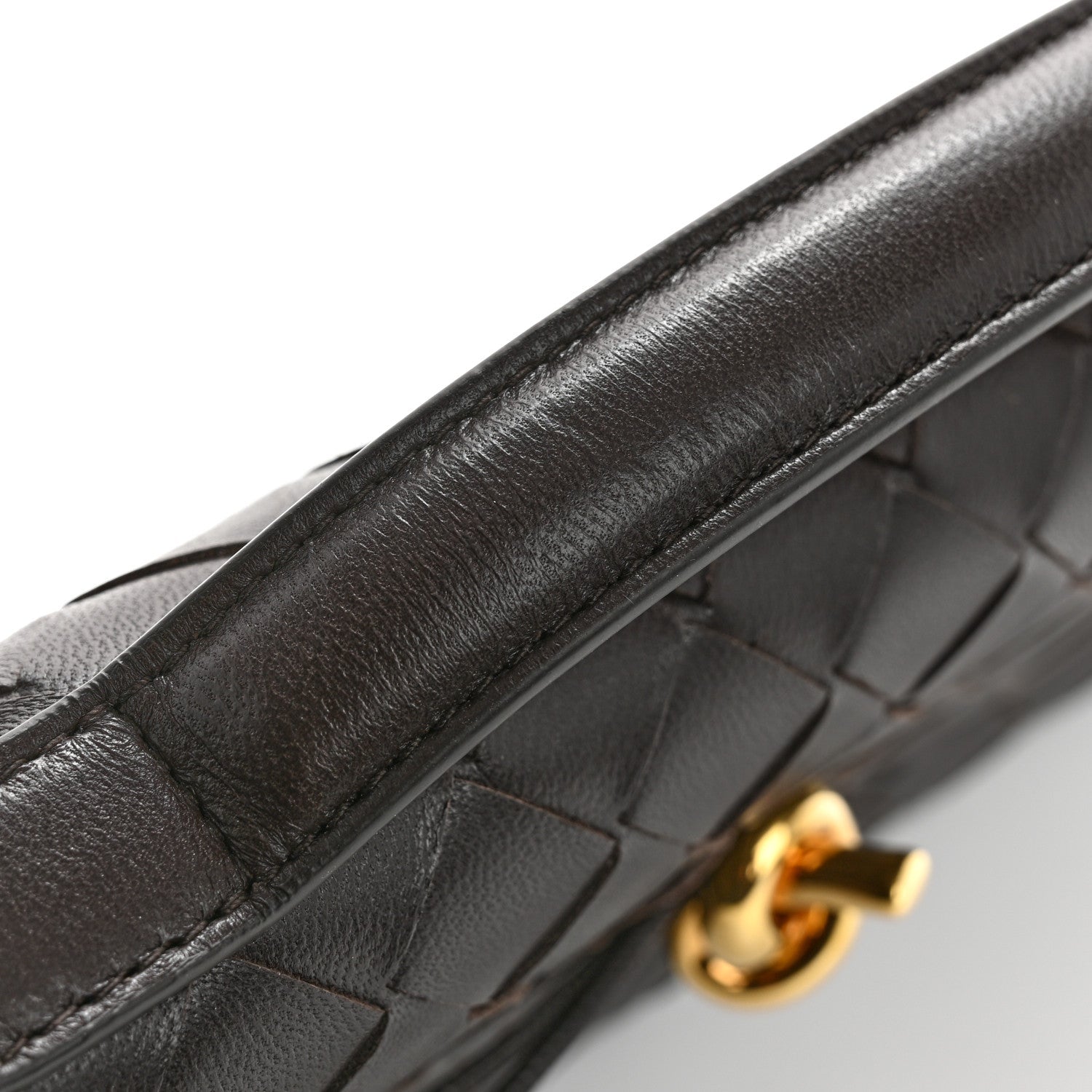 Nappa Intrecciato Long Andiamo Top Handle Clutch Fondant