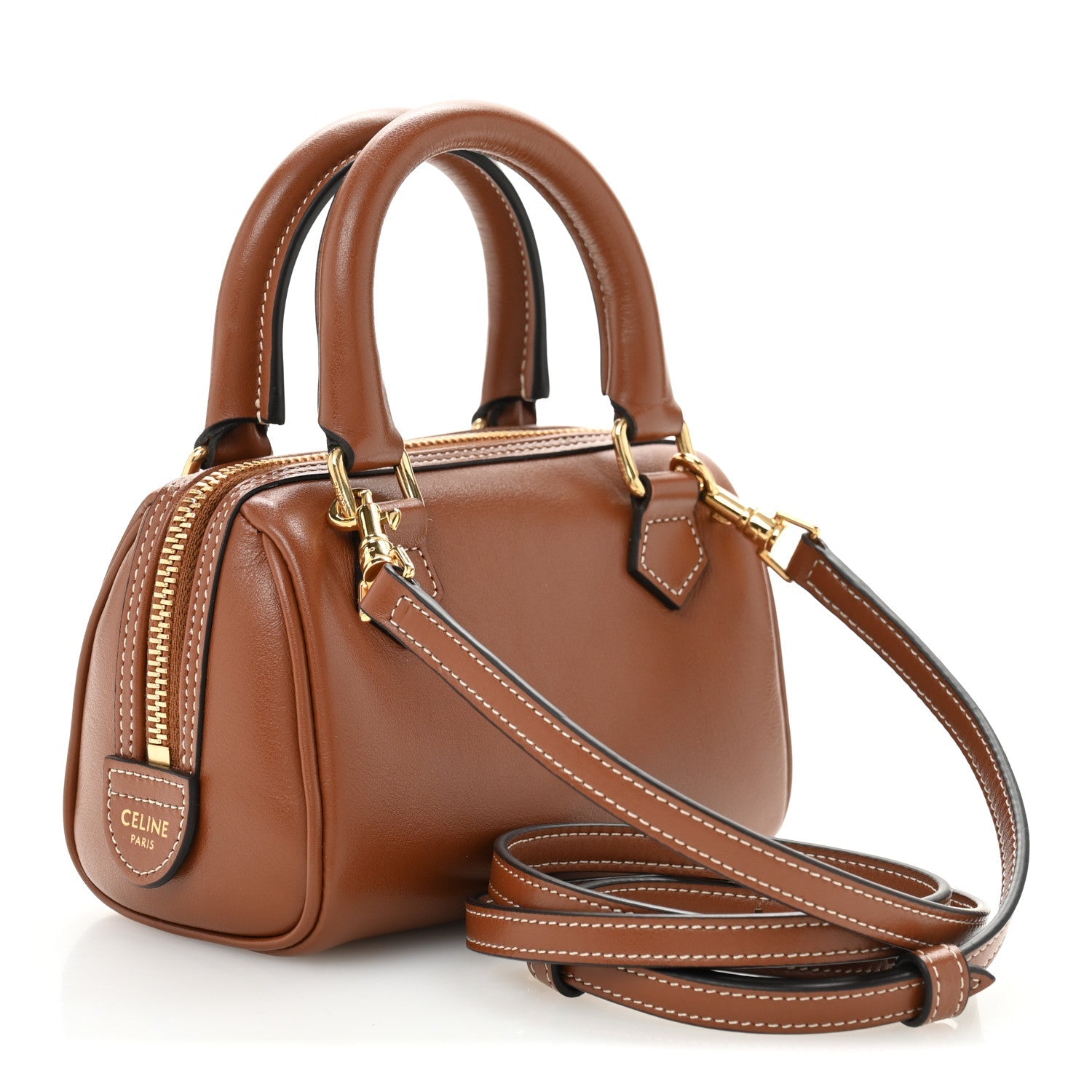 Smooth Calfskin Triomphe Mini Boston Bag Tan