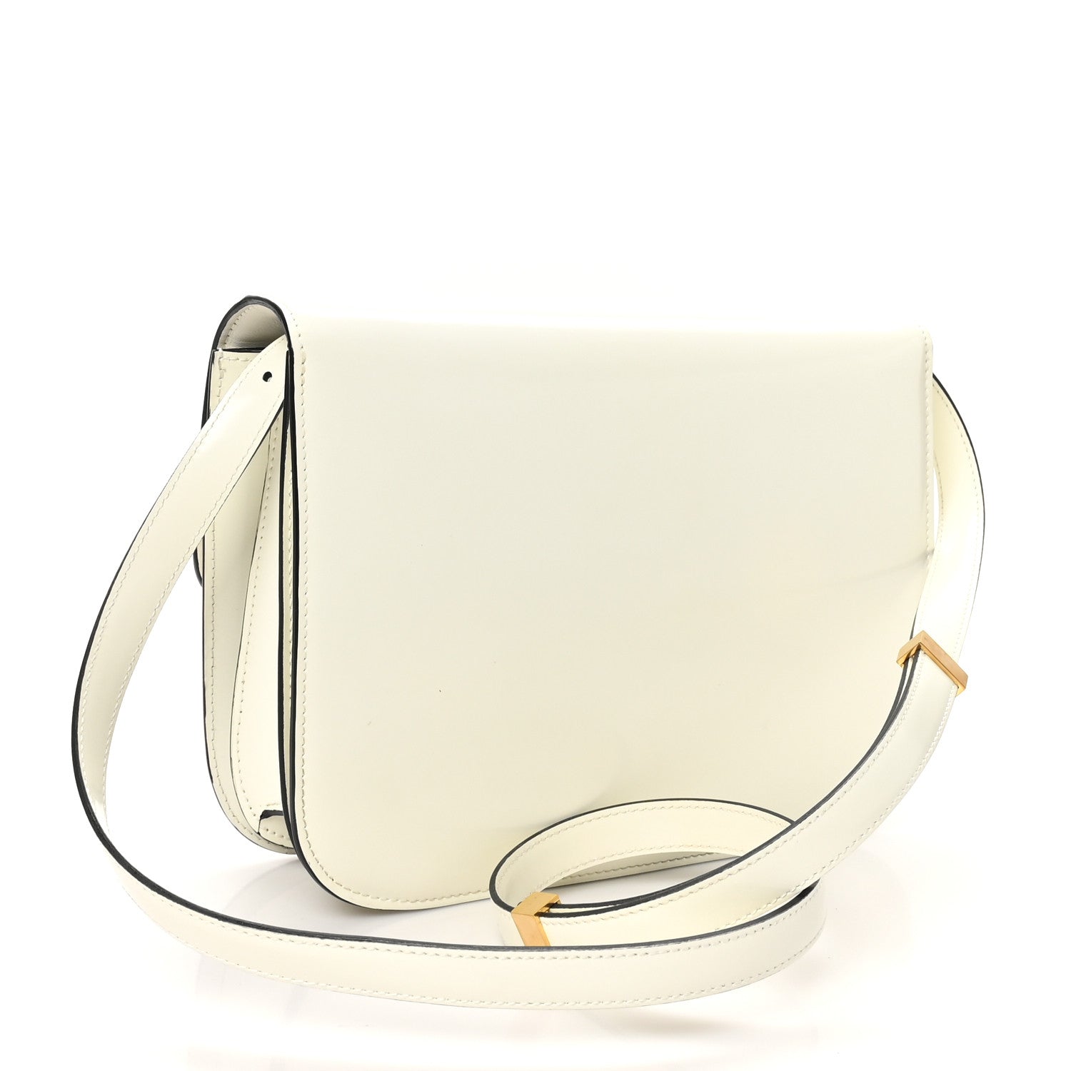 Spazzolato Calfskin Medium Classic Box Bag White