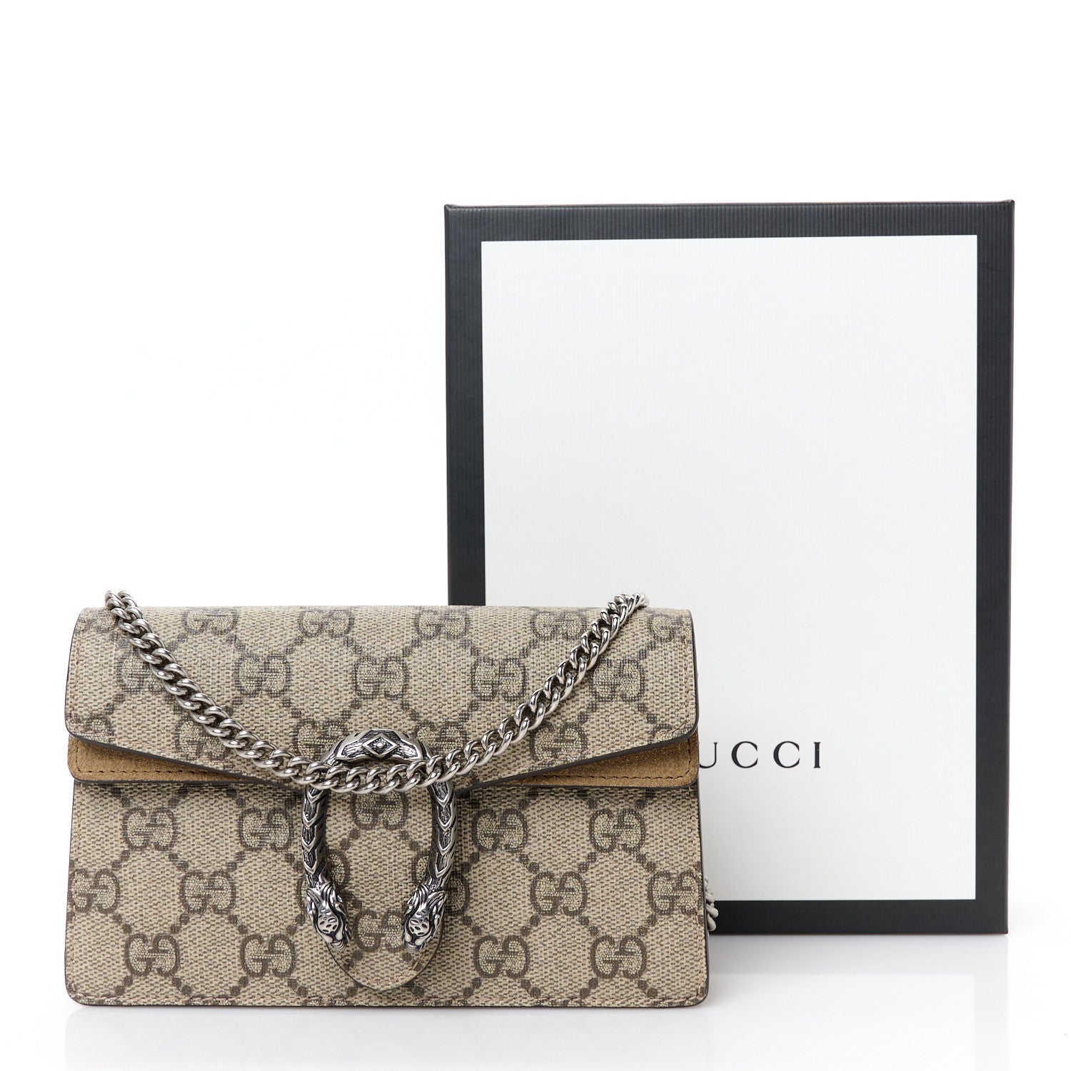 GG Supreme Monogram Super Mini Dionysus Shoulder Bag Taupe