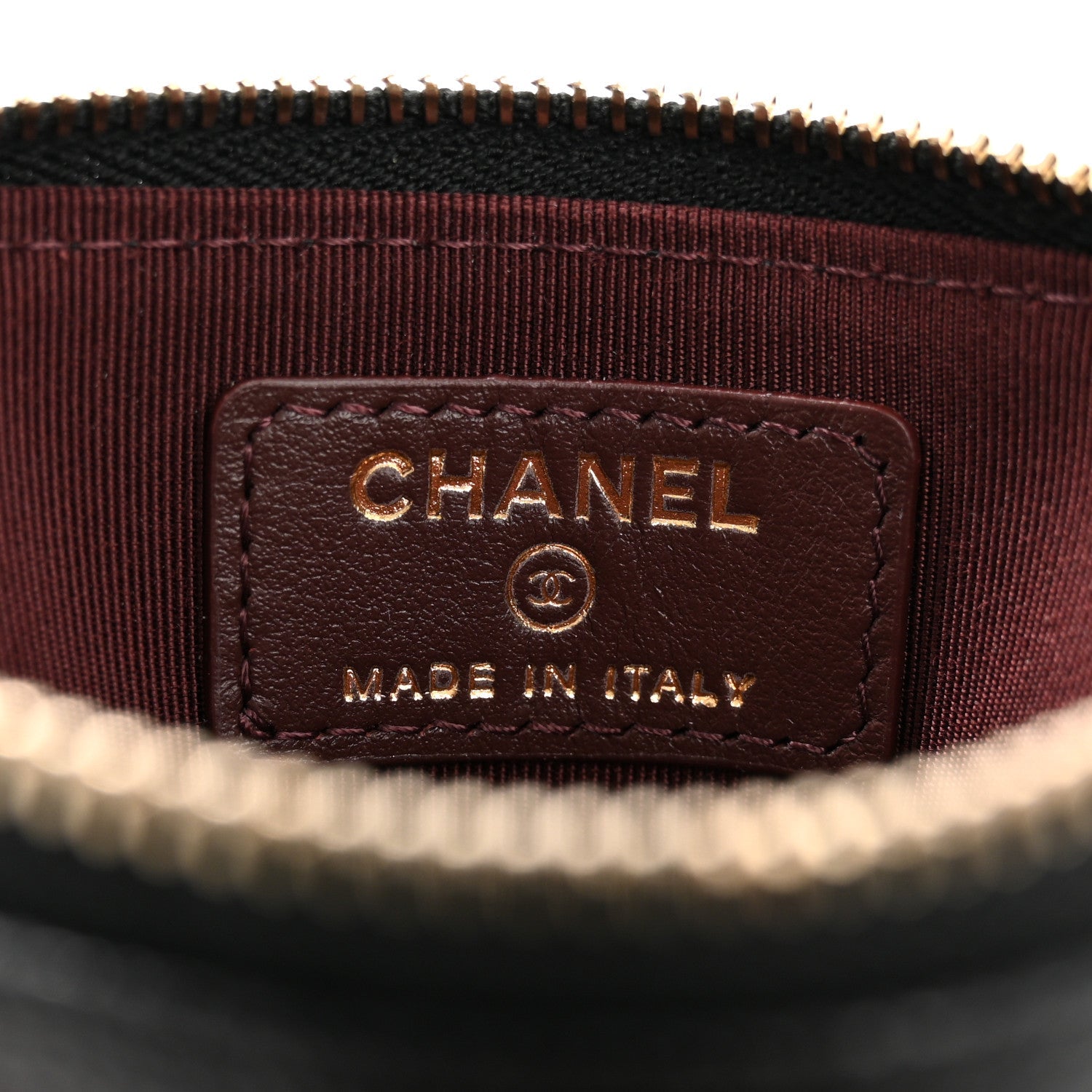 Caviar Quilted Zip Card Holder Wallet Black