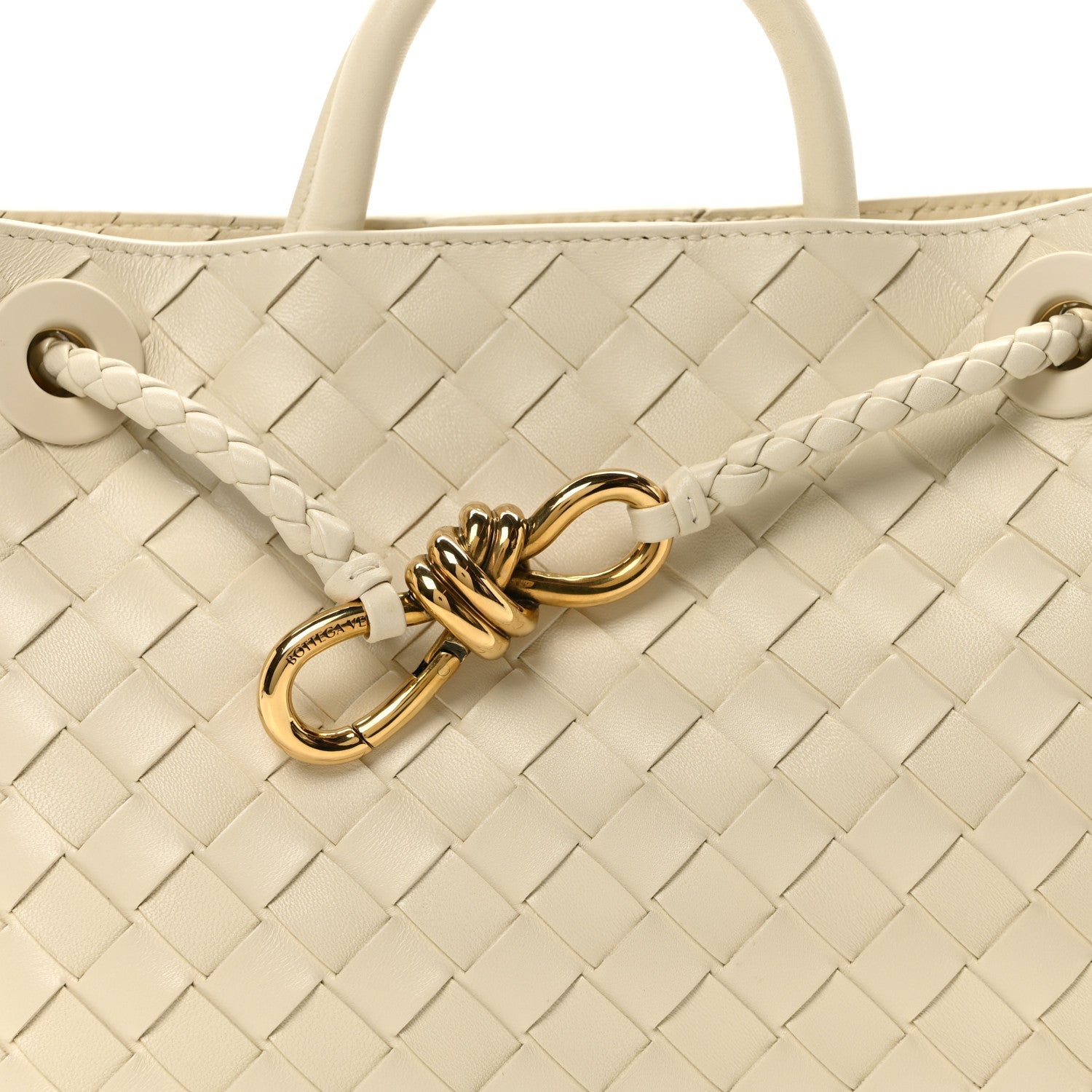 Nappa Intrecciato Small Andiamo Shoulder Bag Sea Salt