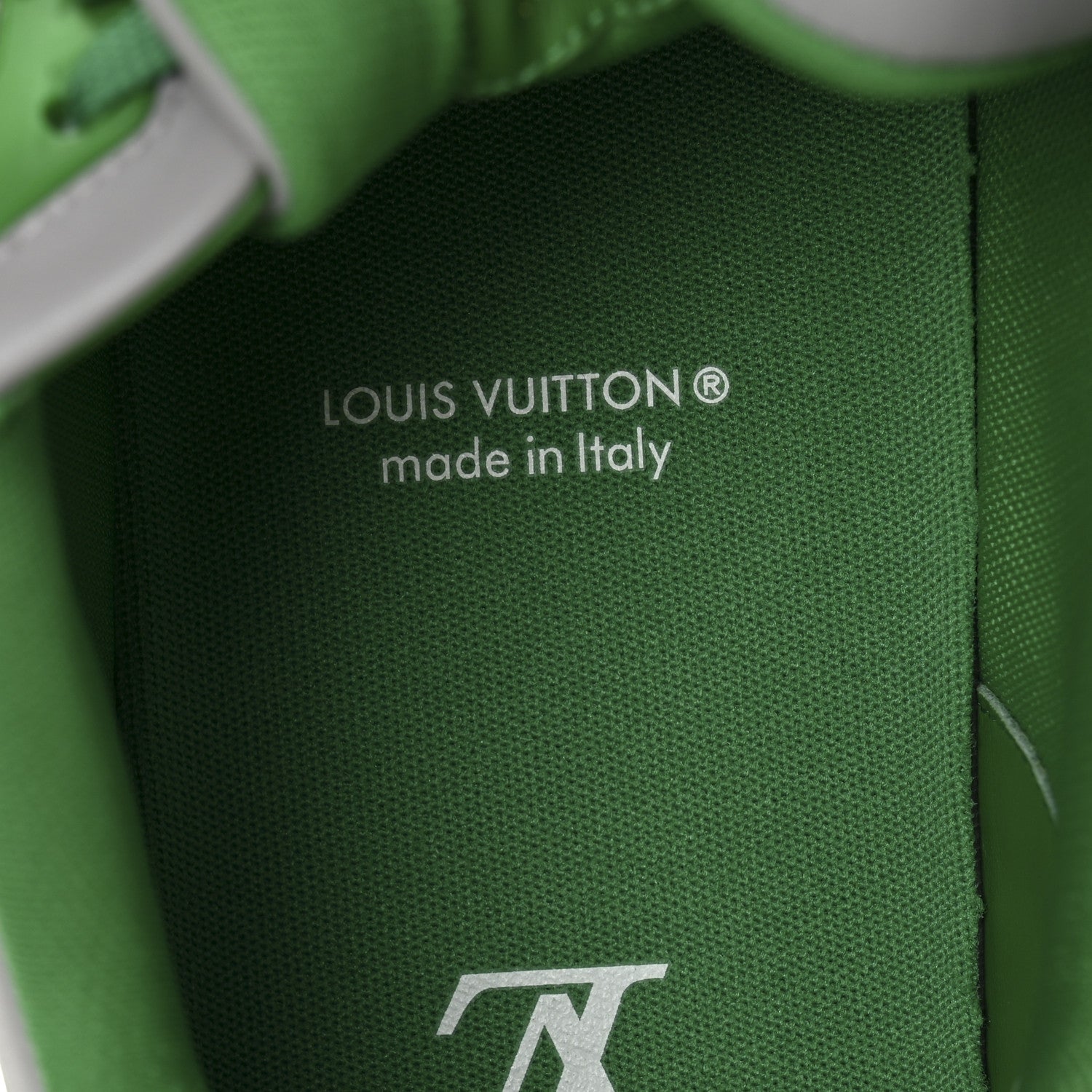 Calfskin Epi Mens LV Trainer Sneakers 11 Green Grey