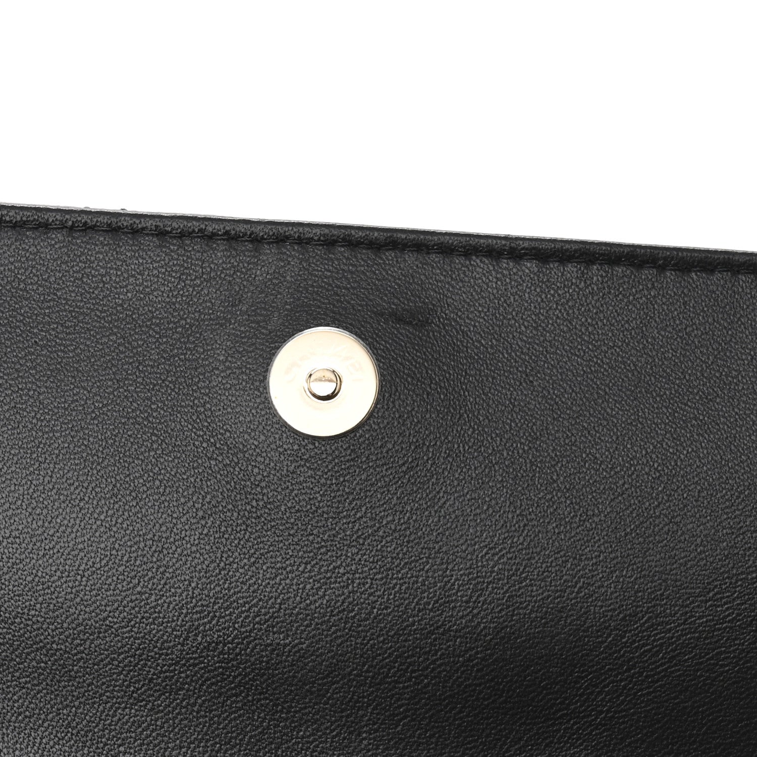 Lambskin Enamel Quilted Document Portfolio Holder Black