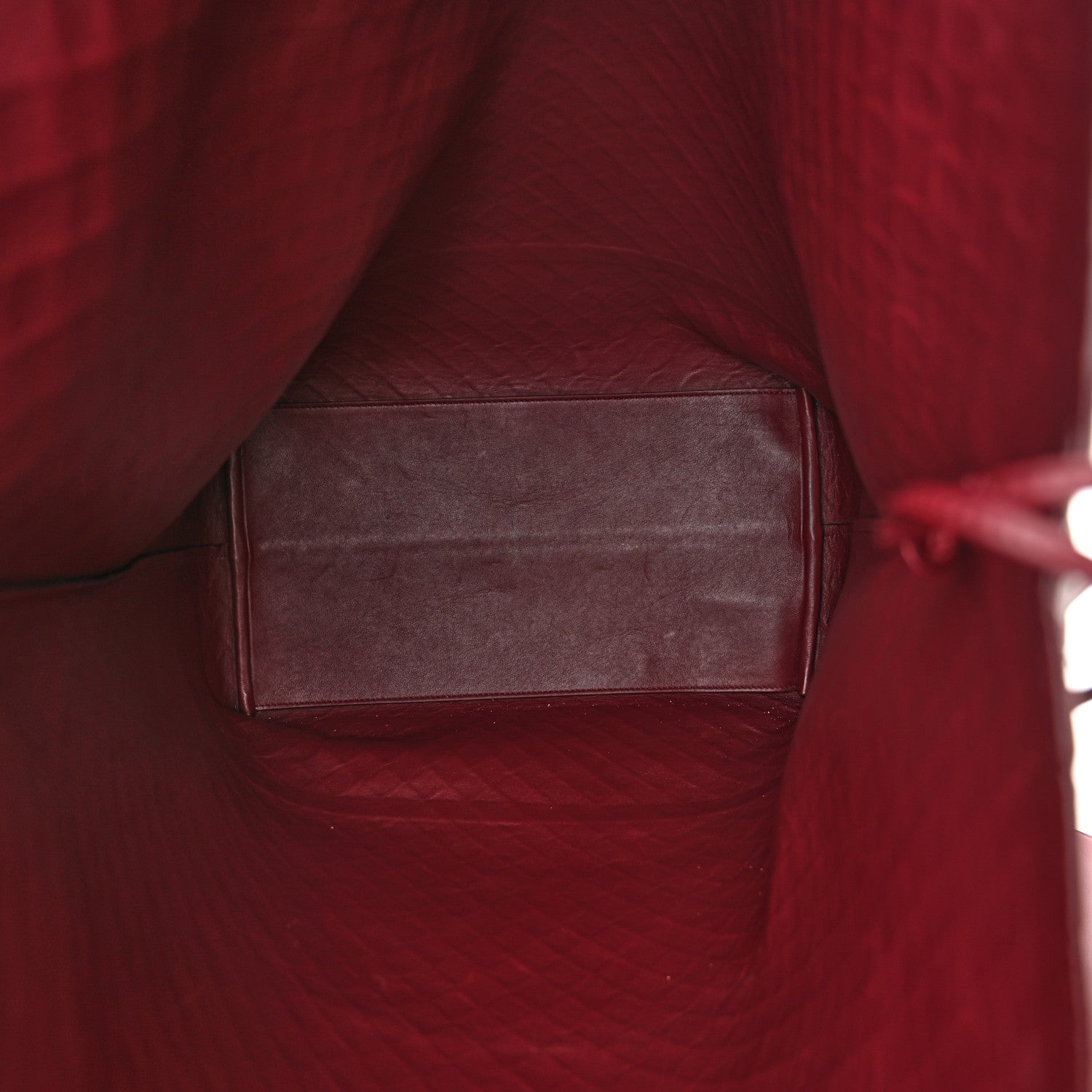 Calfskin Intrecciato Large North South Tote Bag Burgundy