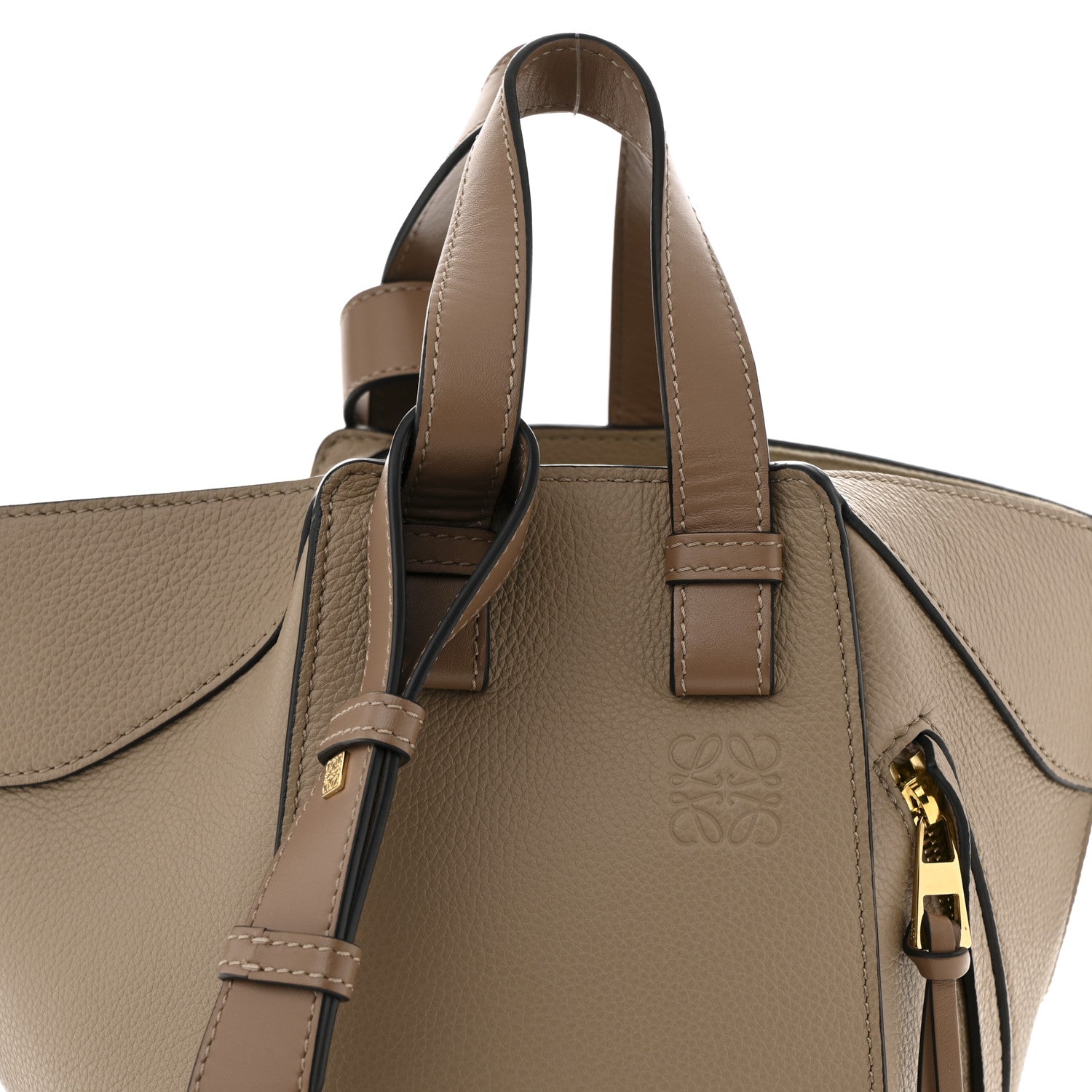 Soft Grained Calfskin Compact Hammock Shoulder Bag Sand