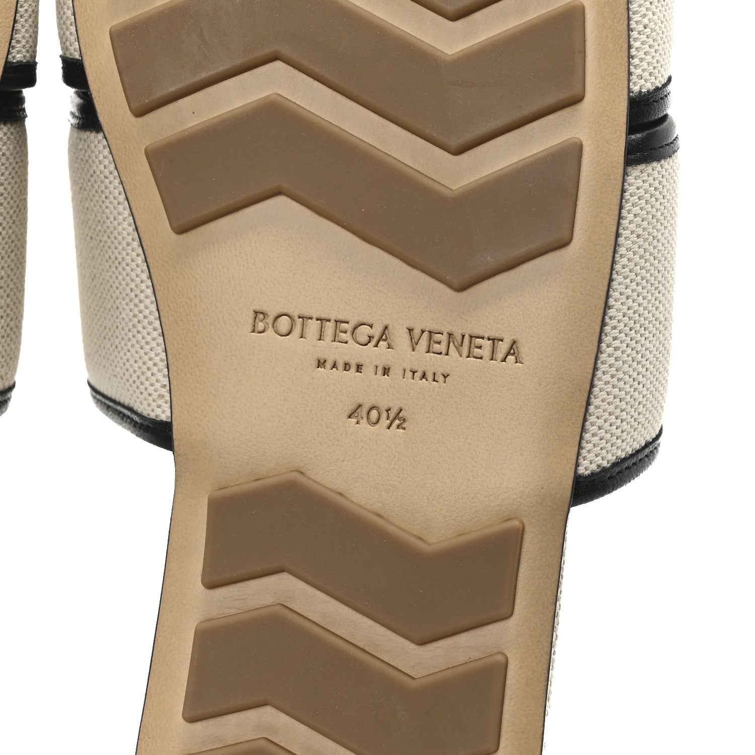 Cassette Canvas Patch Flat Sandals 40.5 Natural Black