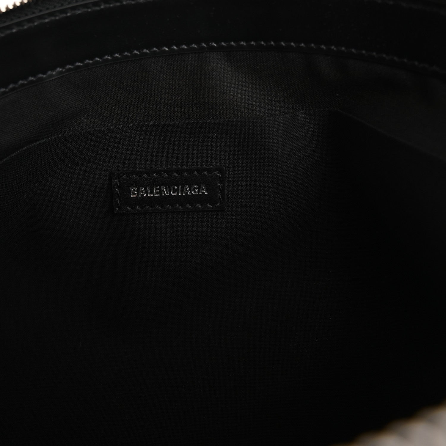 Calfskin Cotton Canvas Logo Clutch Black